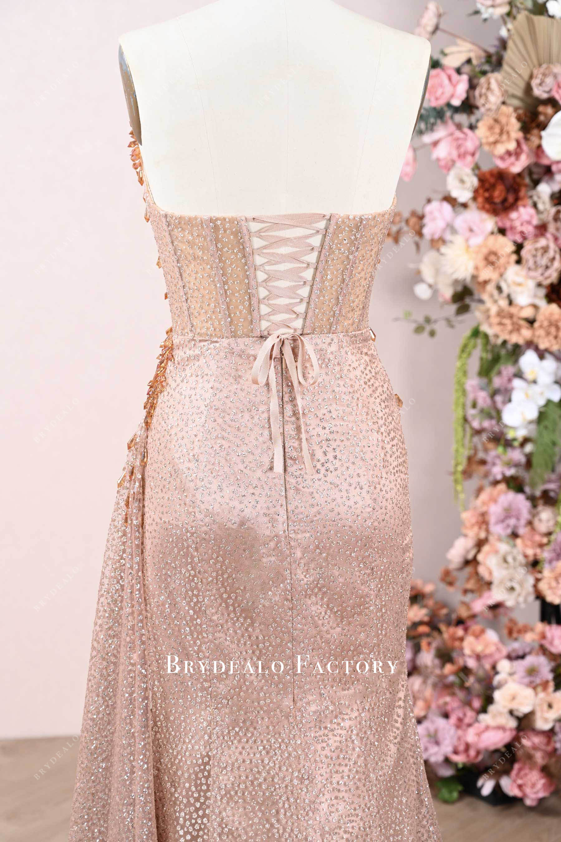lace-up corset prom dress