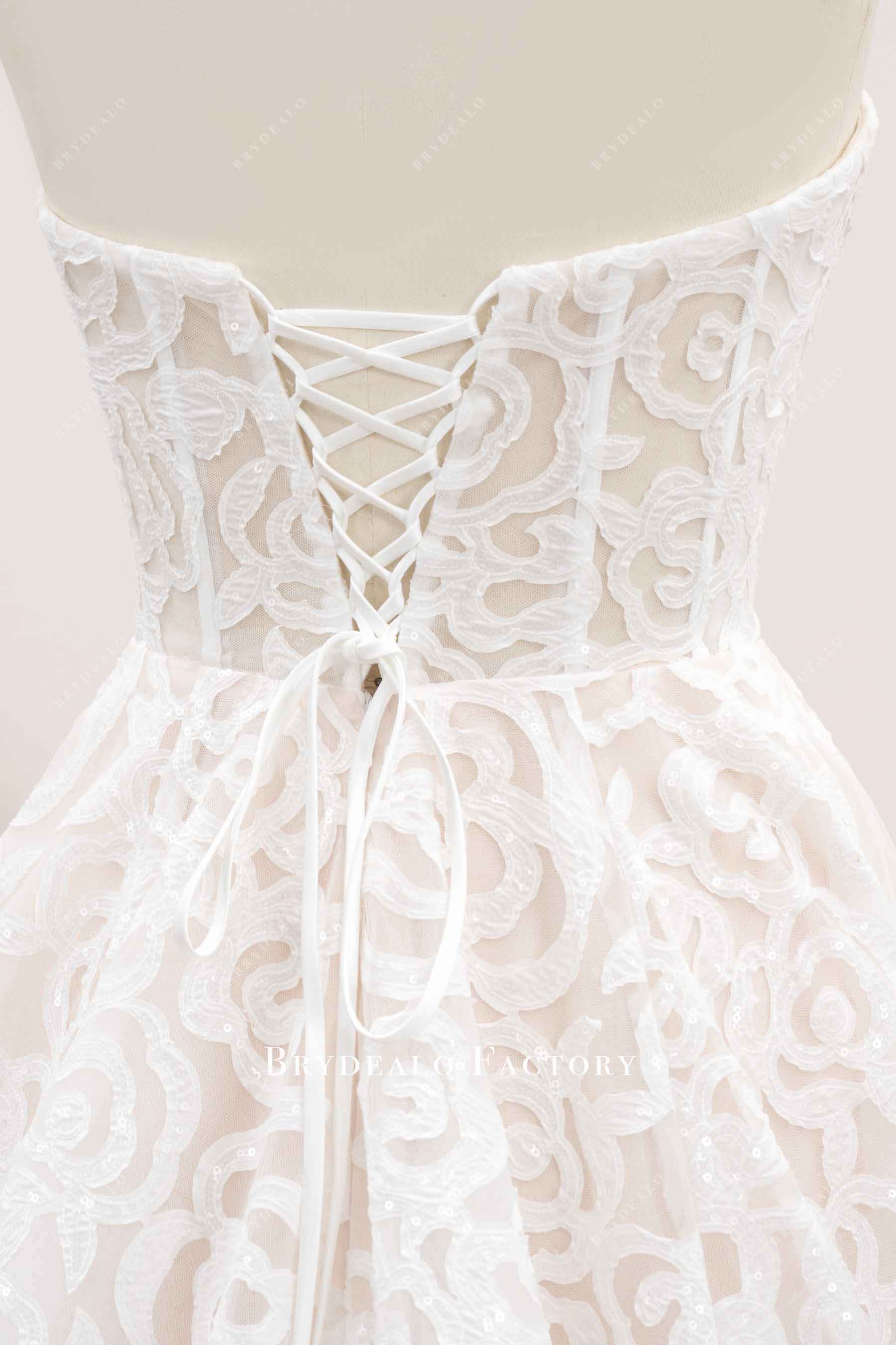 lace-up corset wedding dress