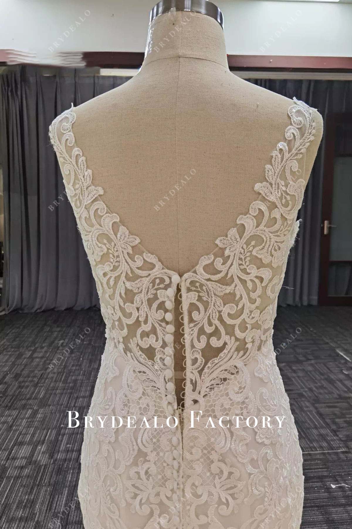 lace v back wedding dress