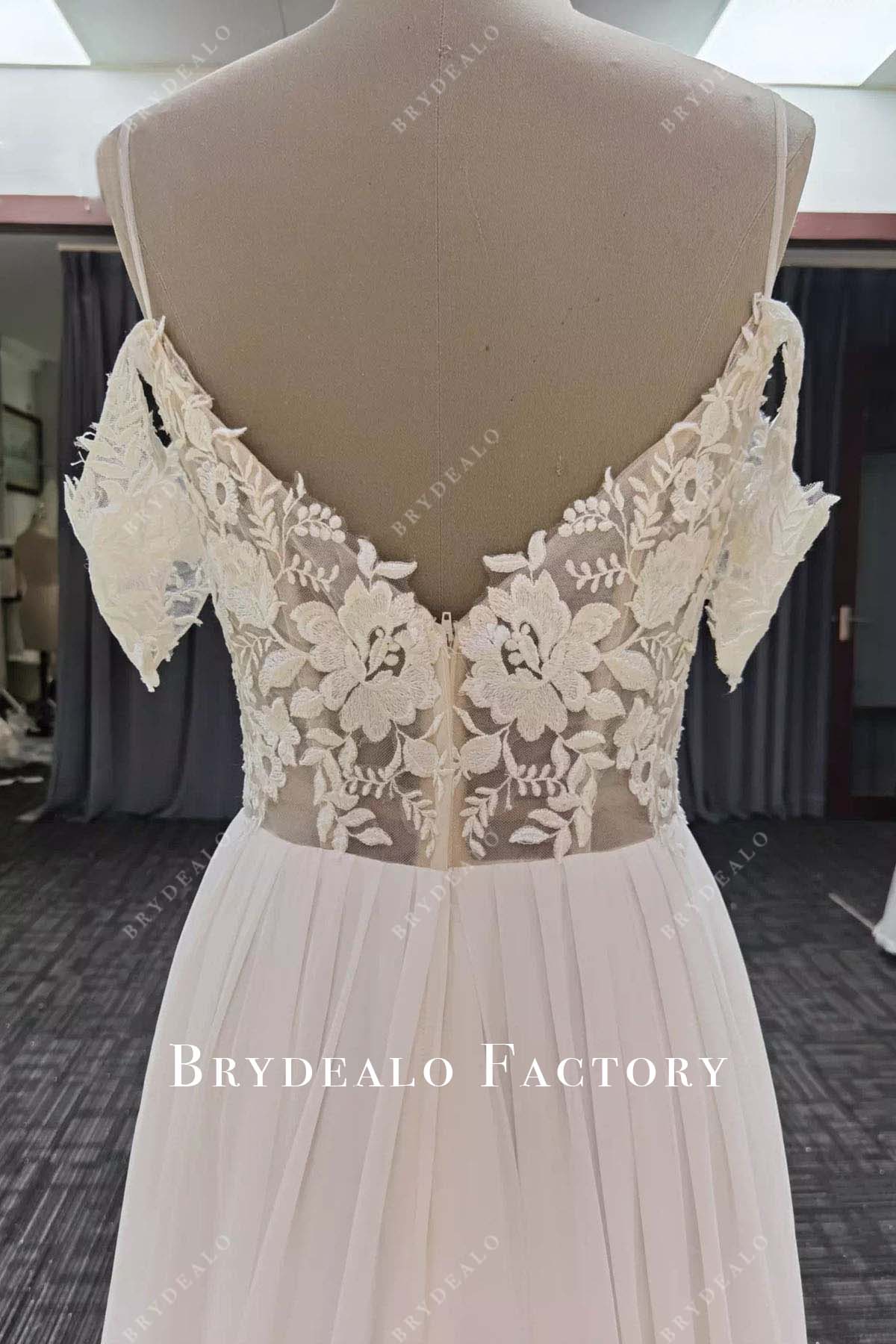 lace v back wedding dress