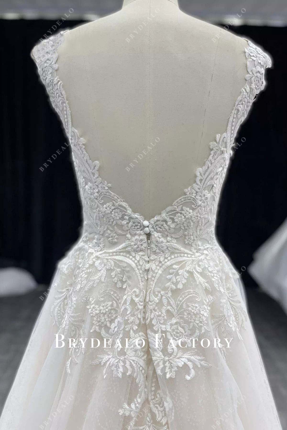 lace v back wedding dress