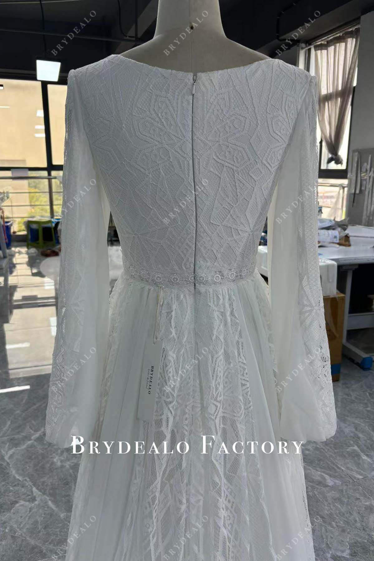 lace beautiful long sleeve wedding gown