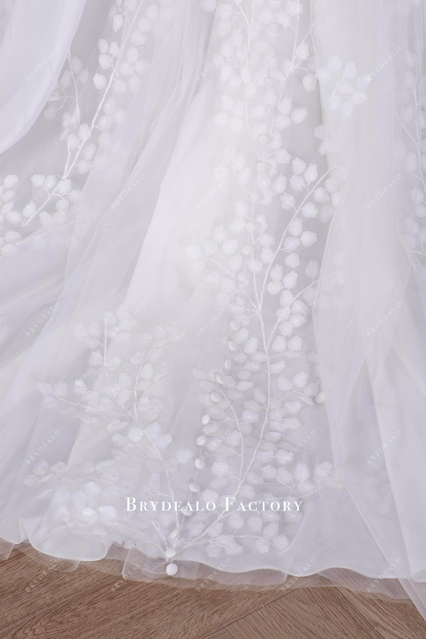 leaf lace wedding dress