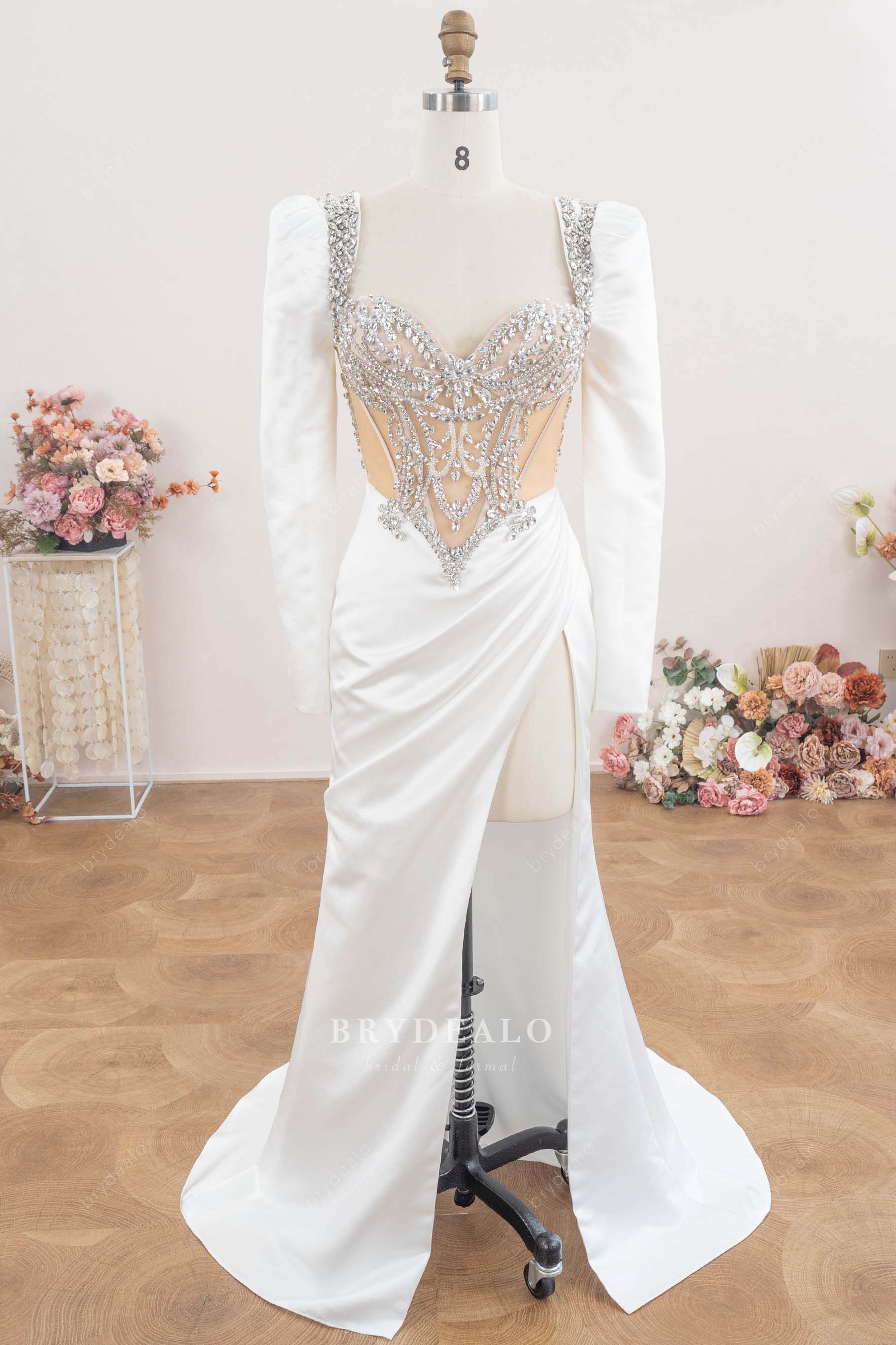 leg of mutton sleeve wedding dress