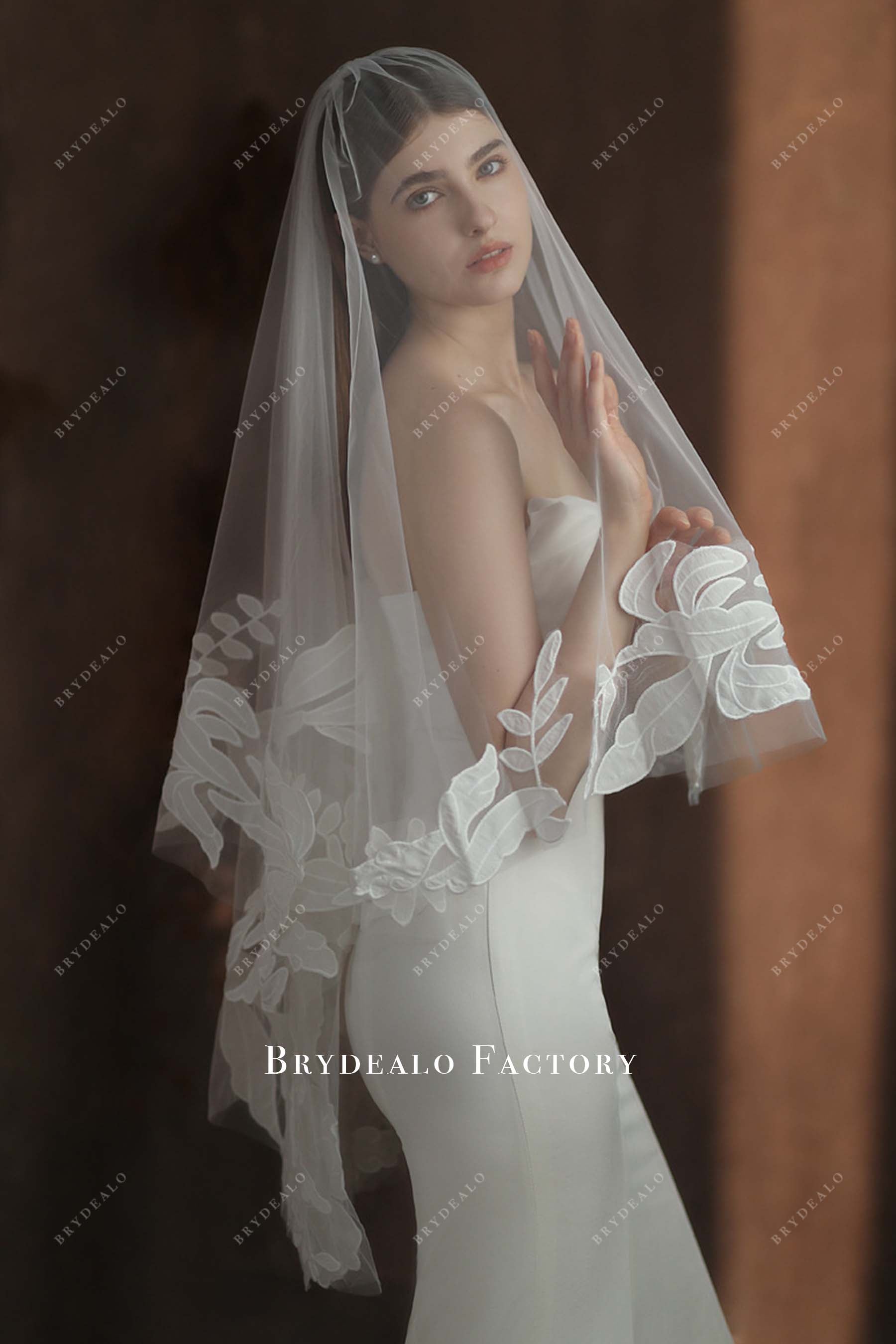 light ivory tulle bridal veil