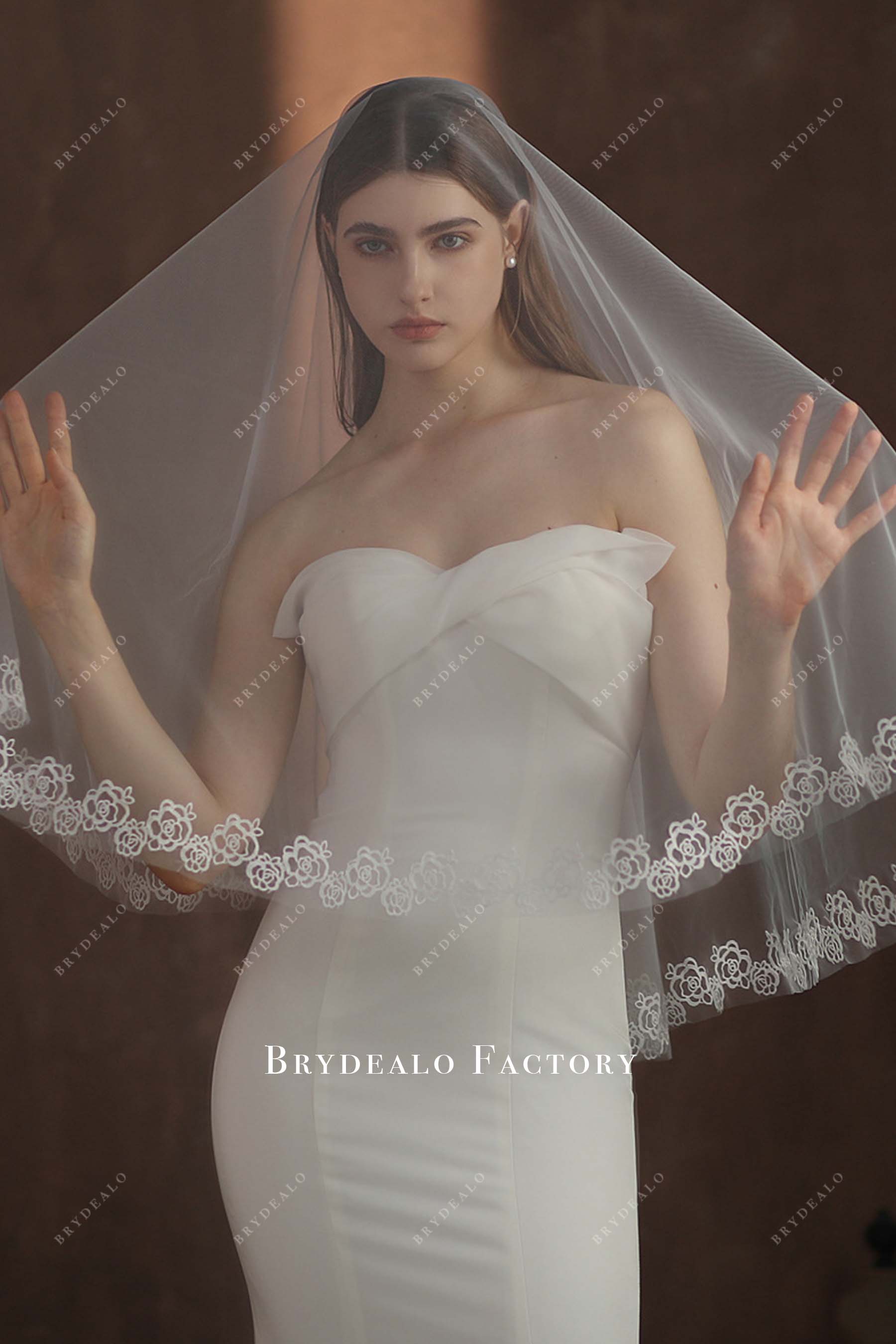 light ivory tulle bridal veil