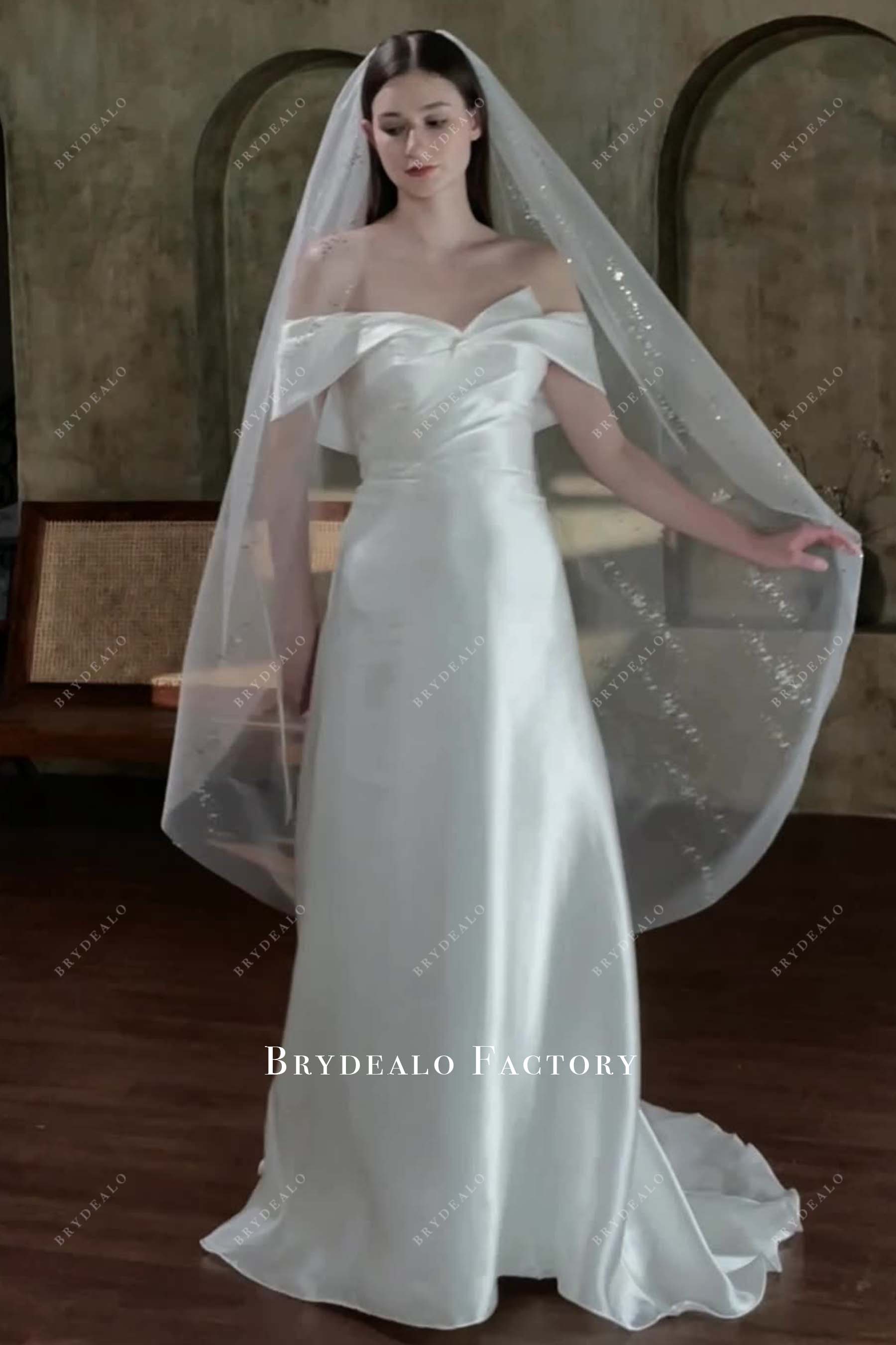 light ivory tulle sequined bridal veil
