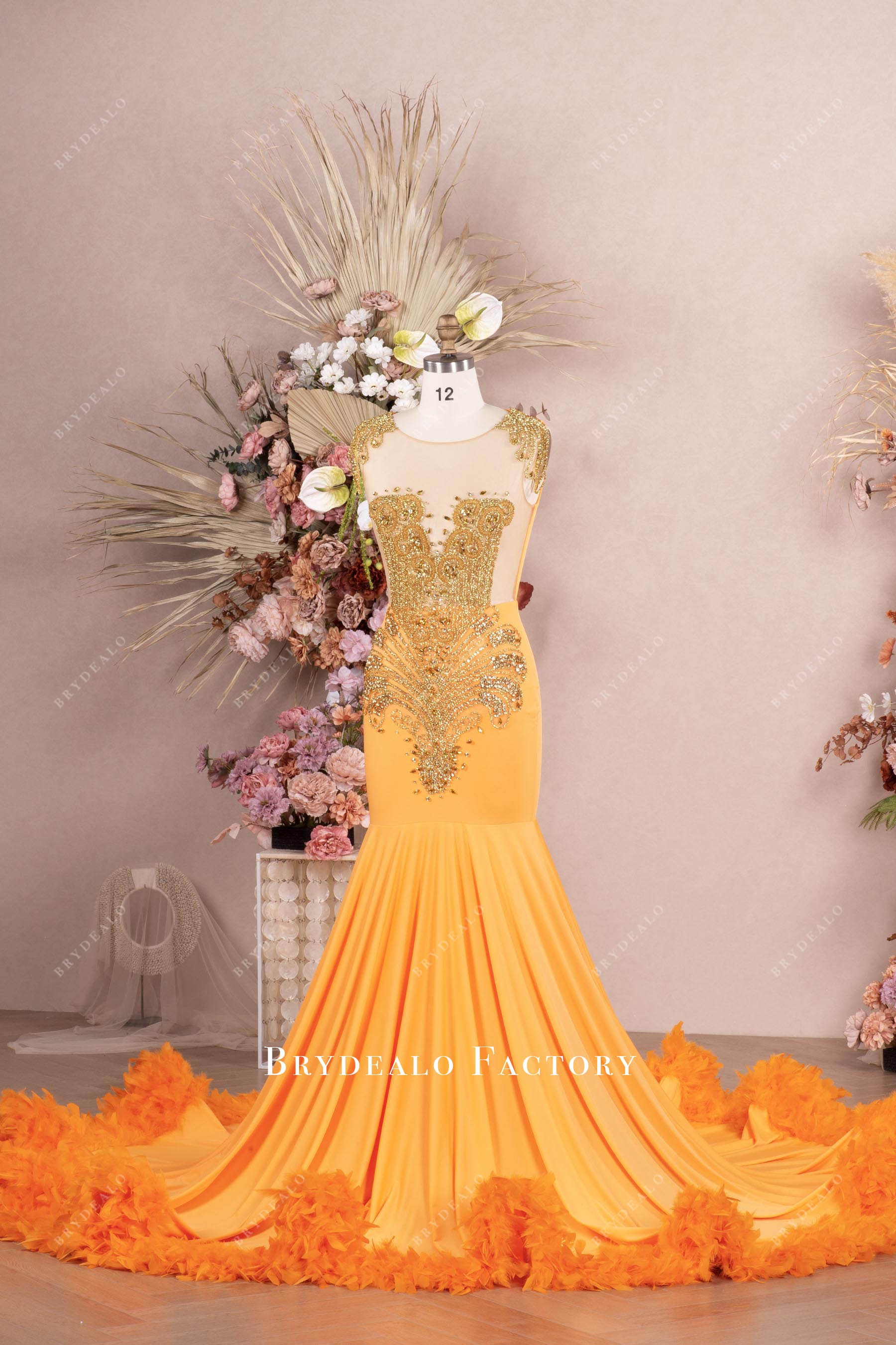 long jersey mermaid prom dress