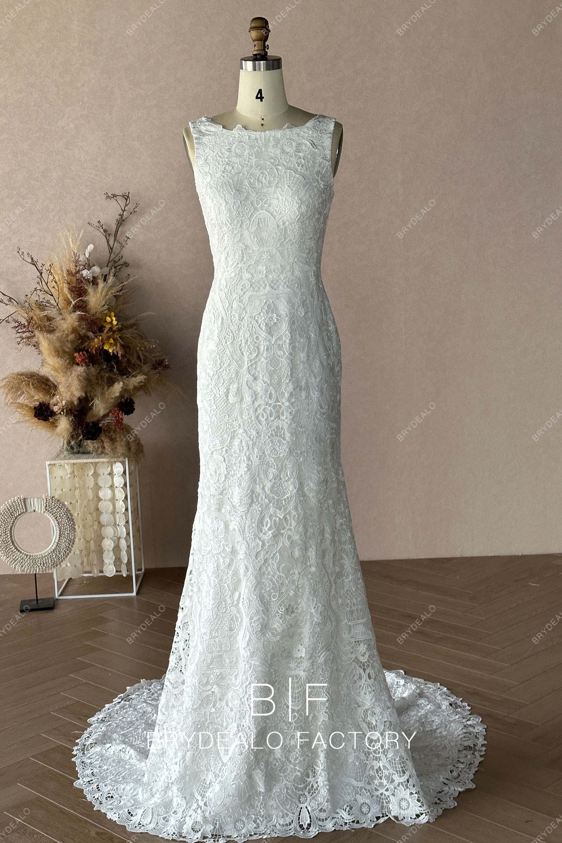 Private Label Sleeveless Lace Bridal Dress