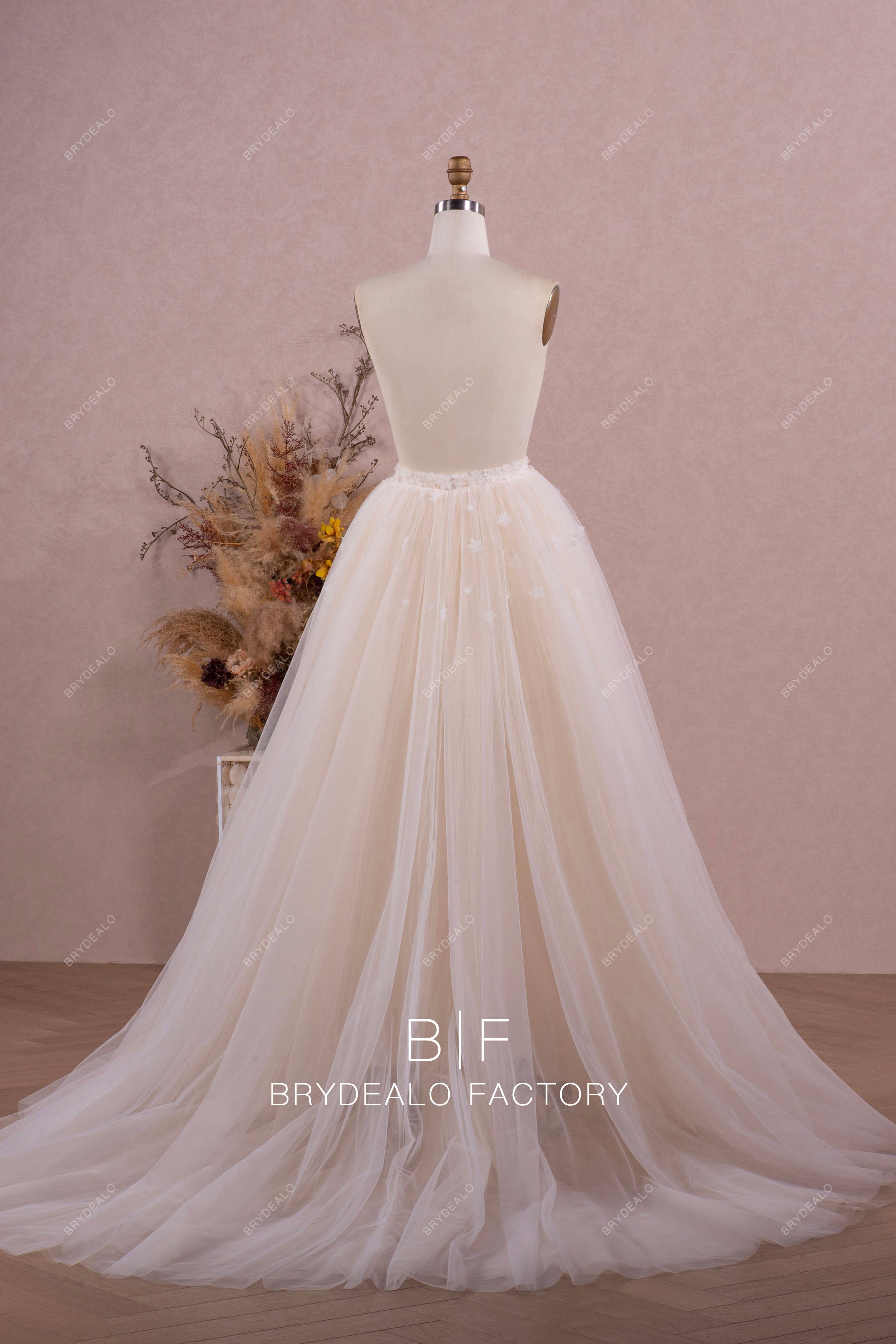 long romantic tulle bridal overskirt