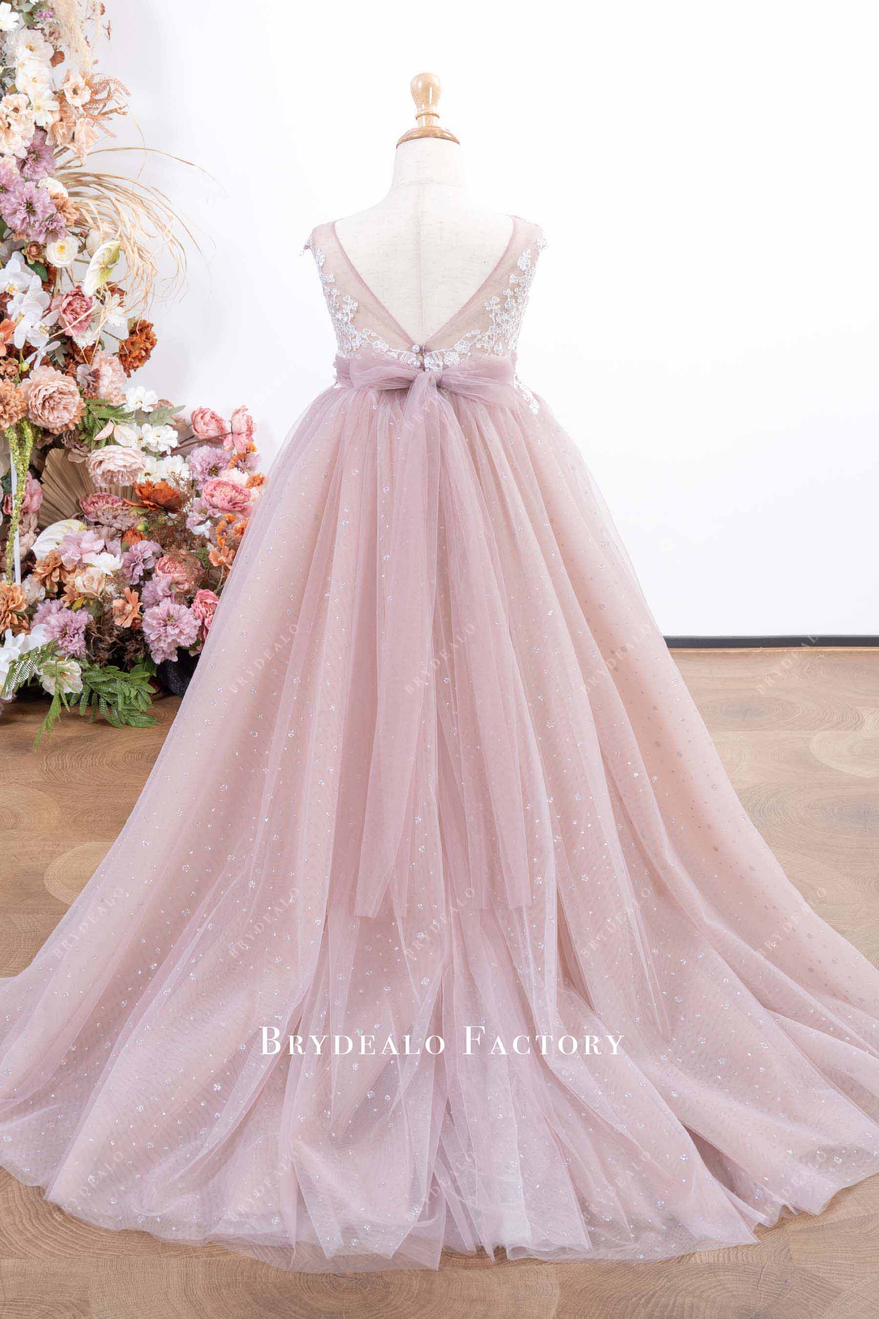 long shimmery tulle skirt kids dress