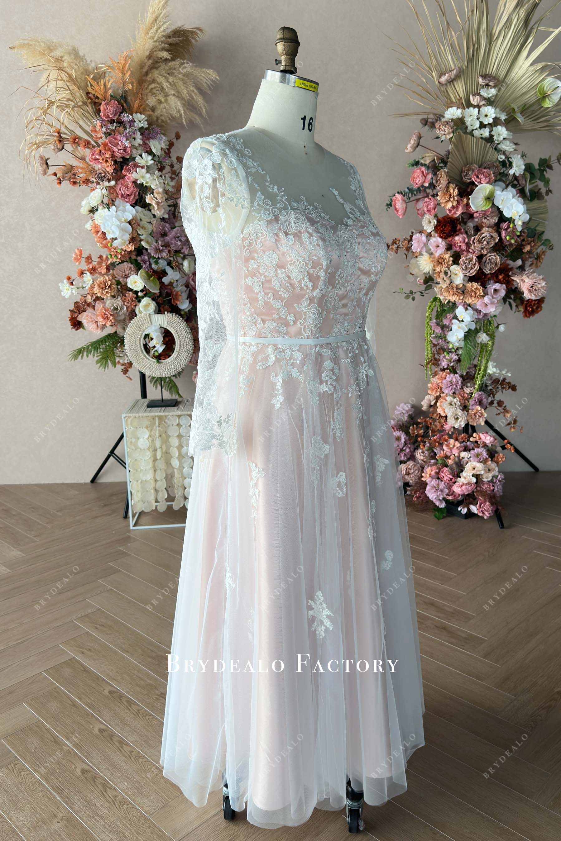 Private Label Long Sleeves Wedding Dress