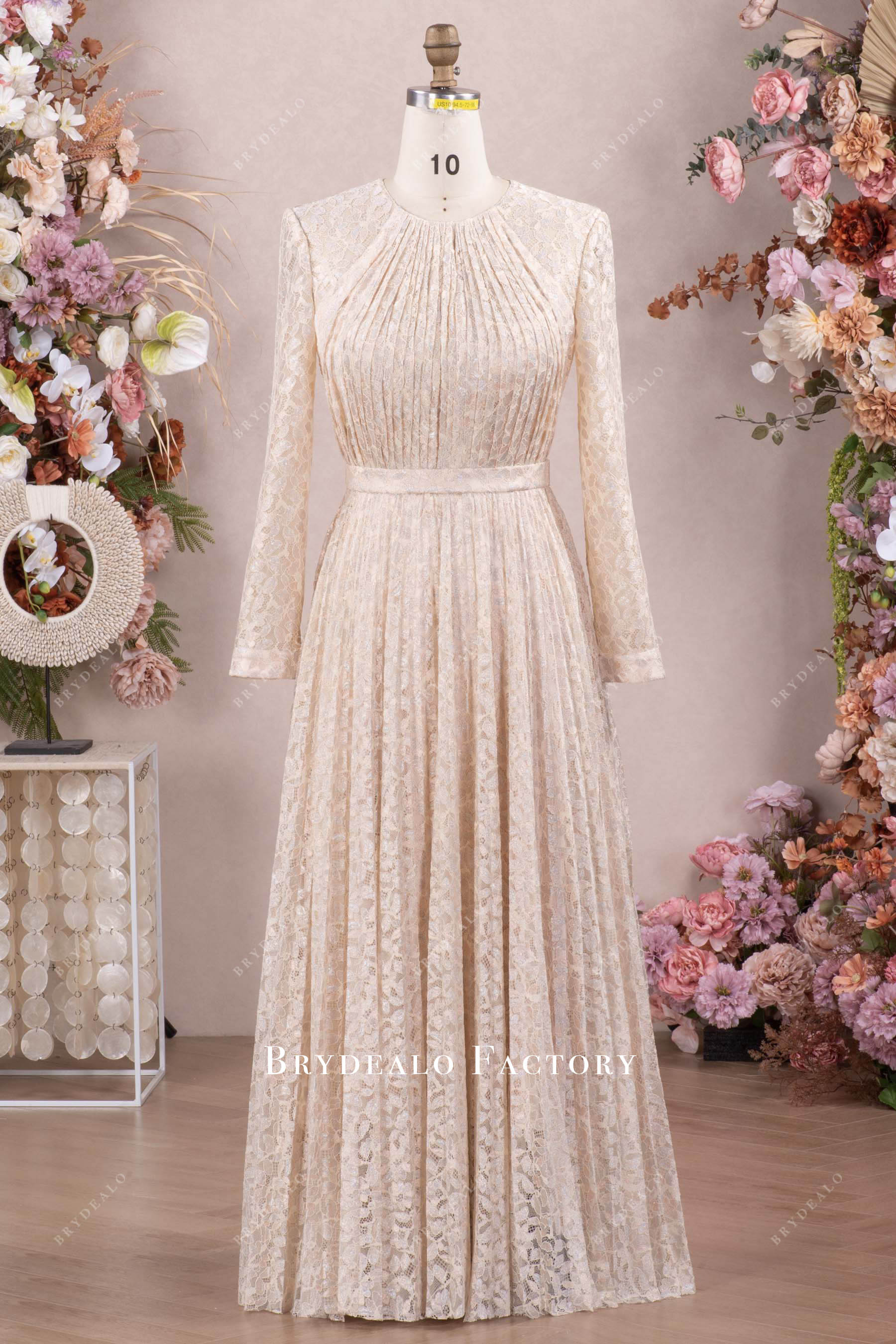 Modest Long Sleeve Lace Allover Mother of Bride Dress Modest Long Sleeve Lace Allover Mother of Bride Dress
