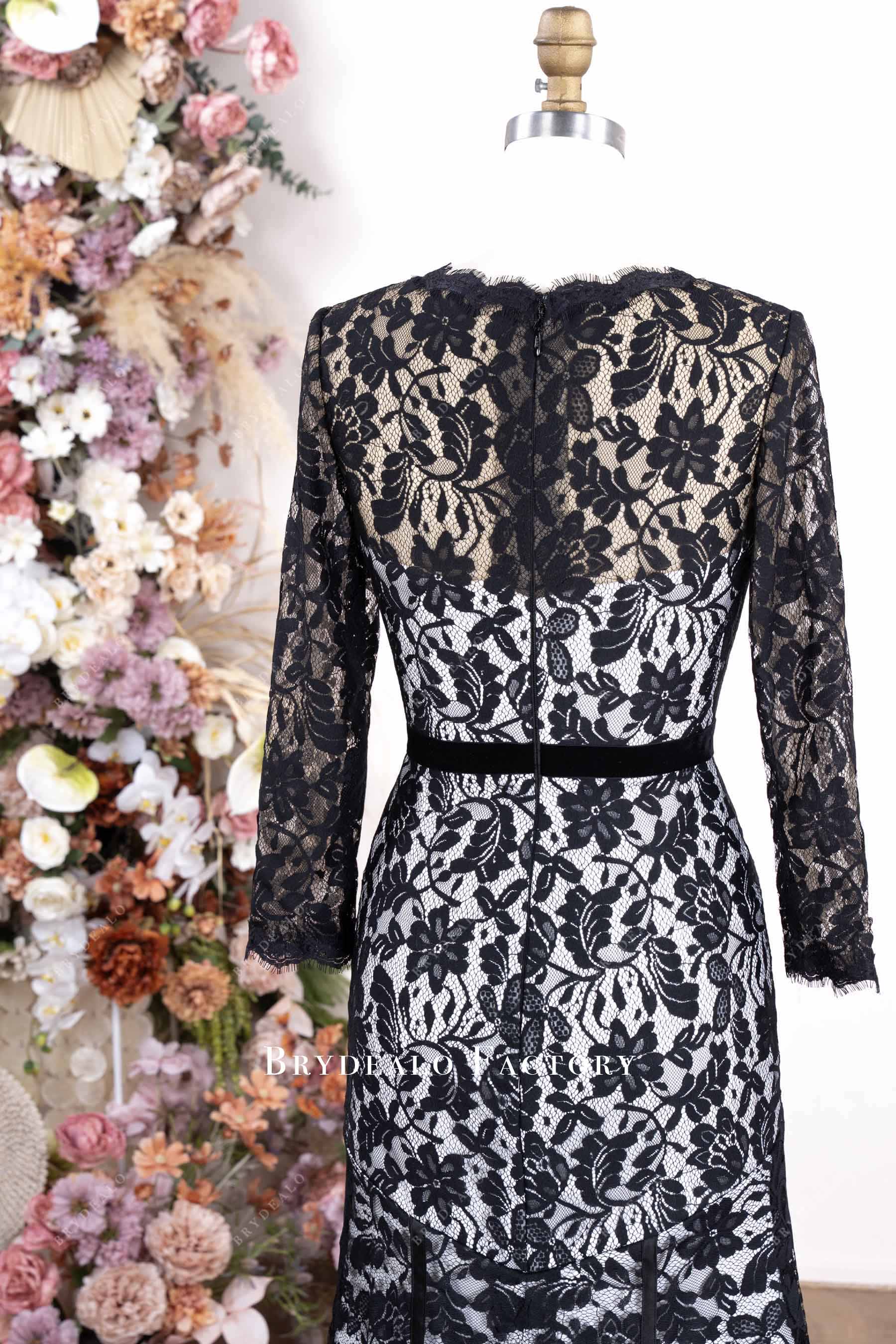 long sleeve lace evening dress