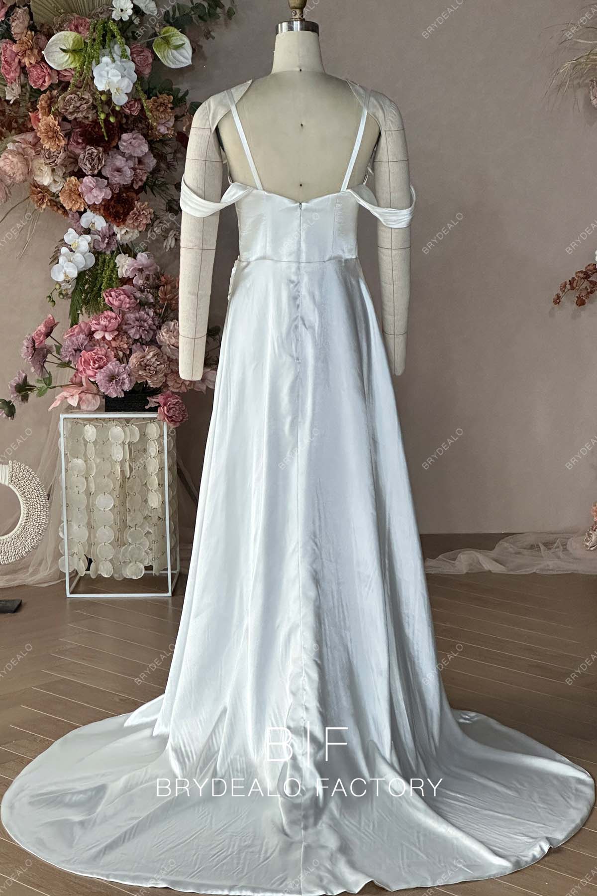 Custom Charmeuse Long Train Wedding Dress