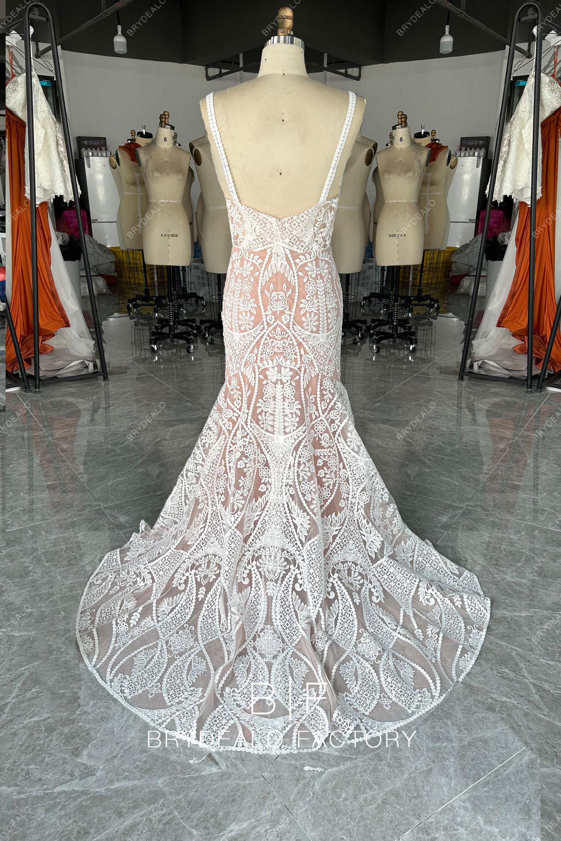 long train designer lace bridal dress