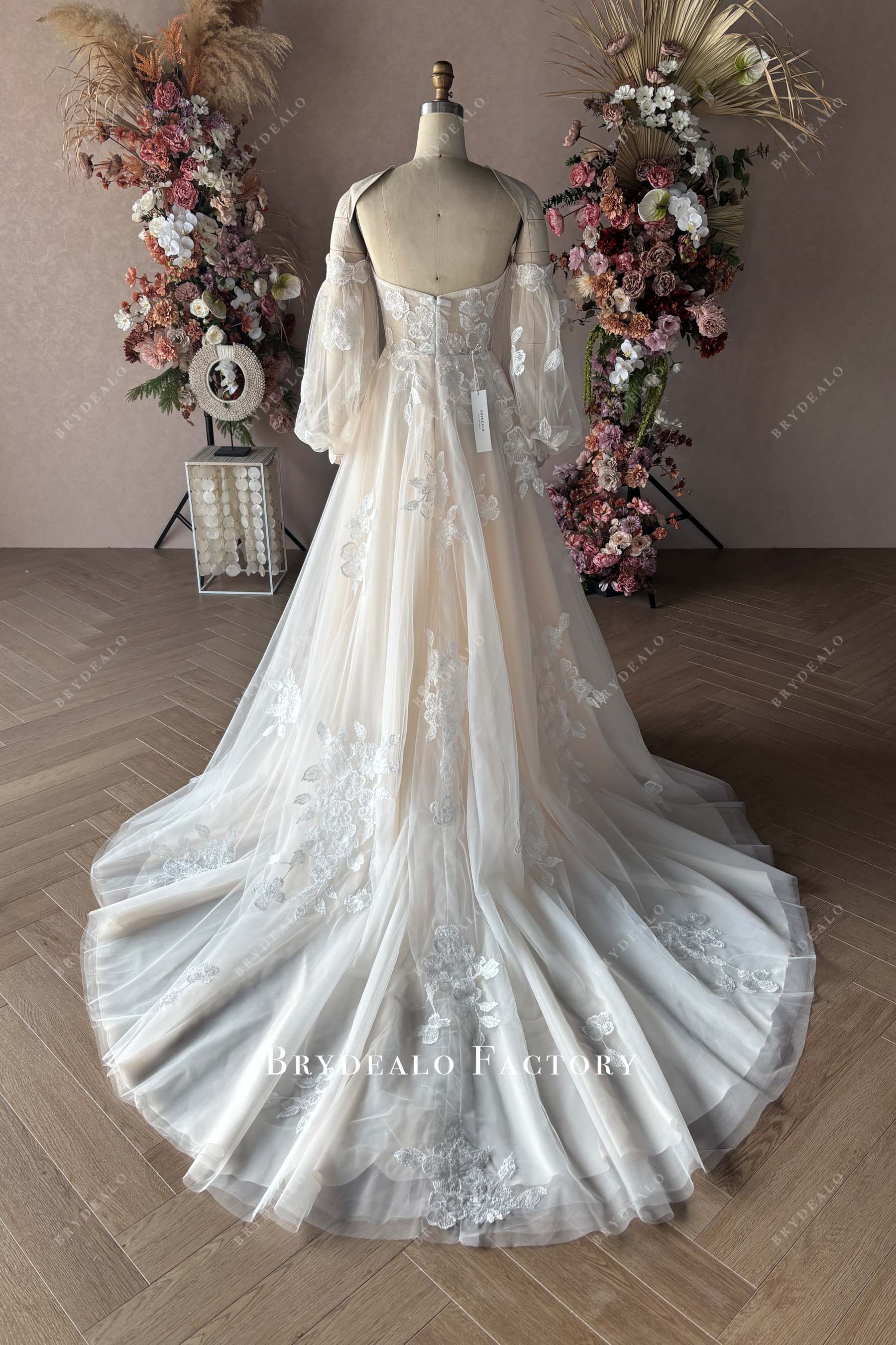 long train original lace wedding dress
