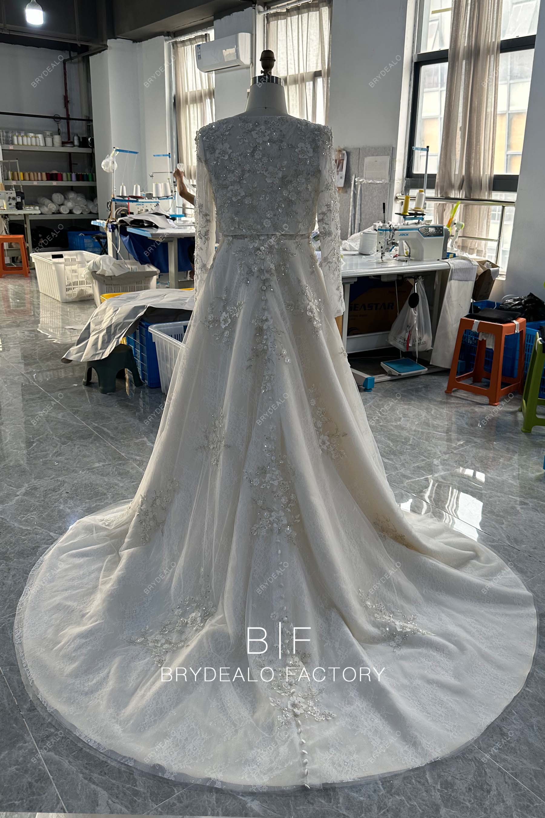 long train wedding ballgown cape