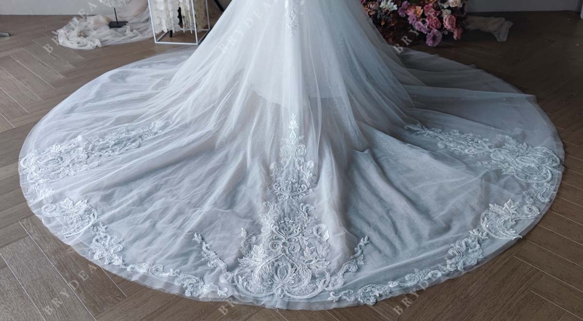 Private Label Custom Plunging Neck Lower Cutout Wedding Dress