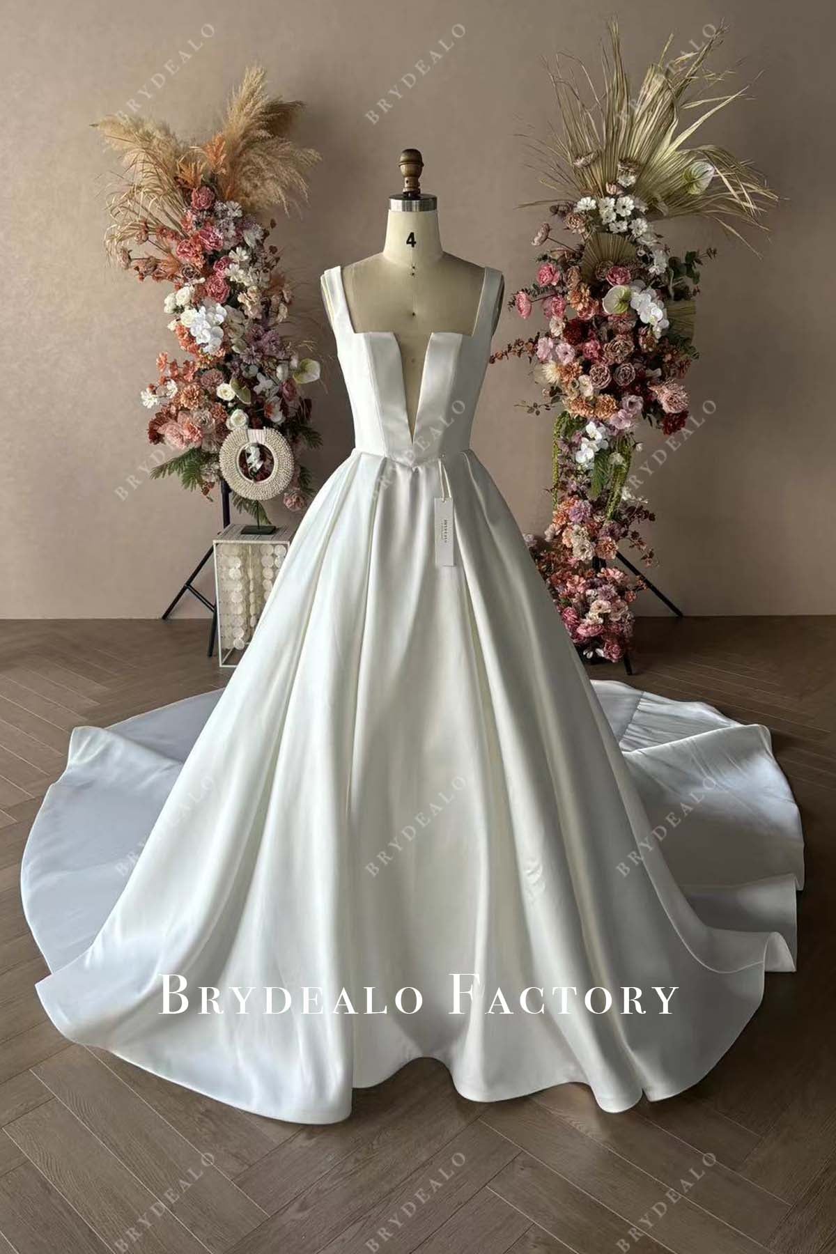 Private Label Custom Mikado Ball Gown Wedding Dress Private Label Custom Mikado Ball Gown Wedding Dress