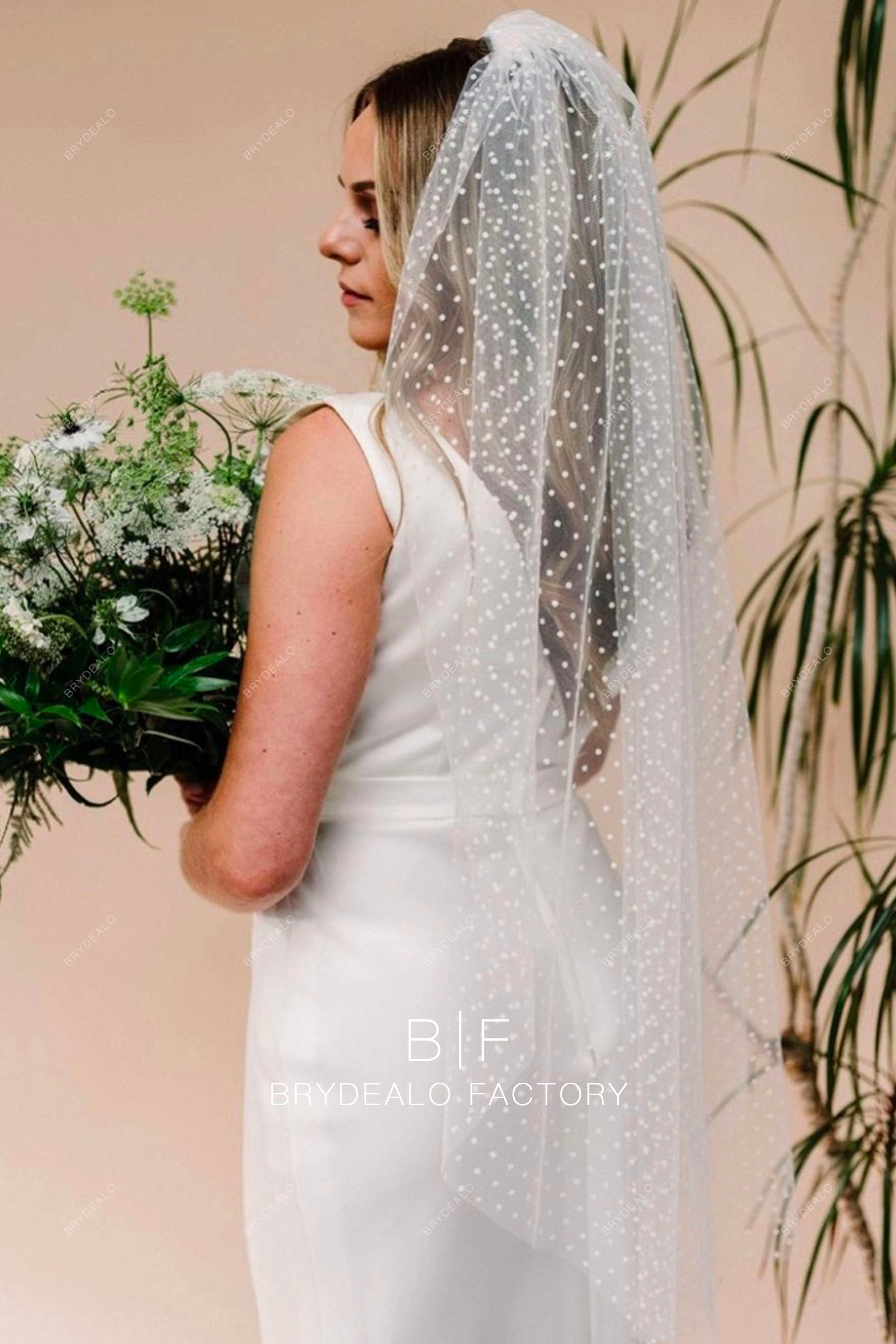 Lovely Single-tier Polka Dot Wedding Veil