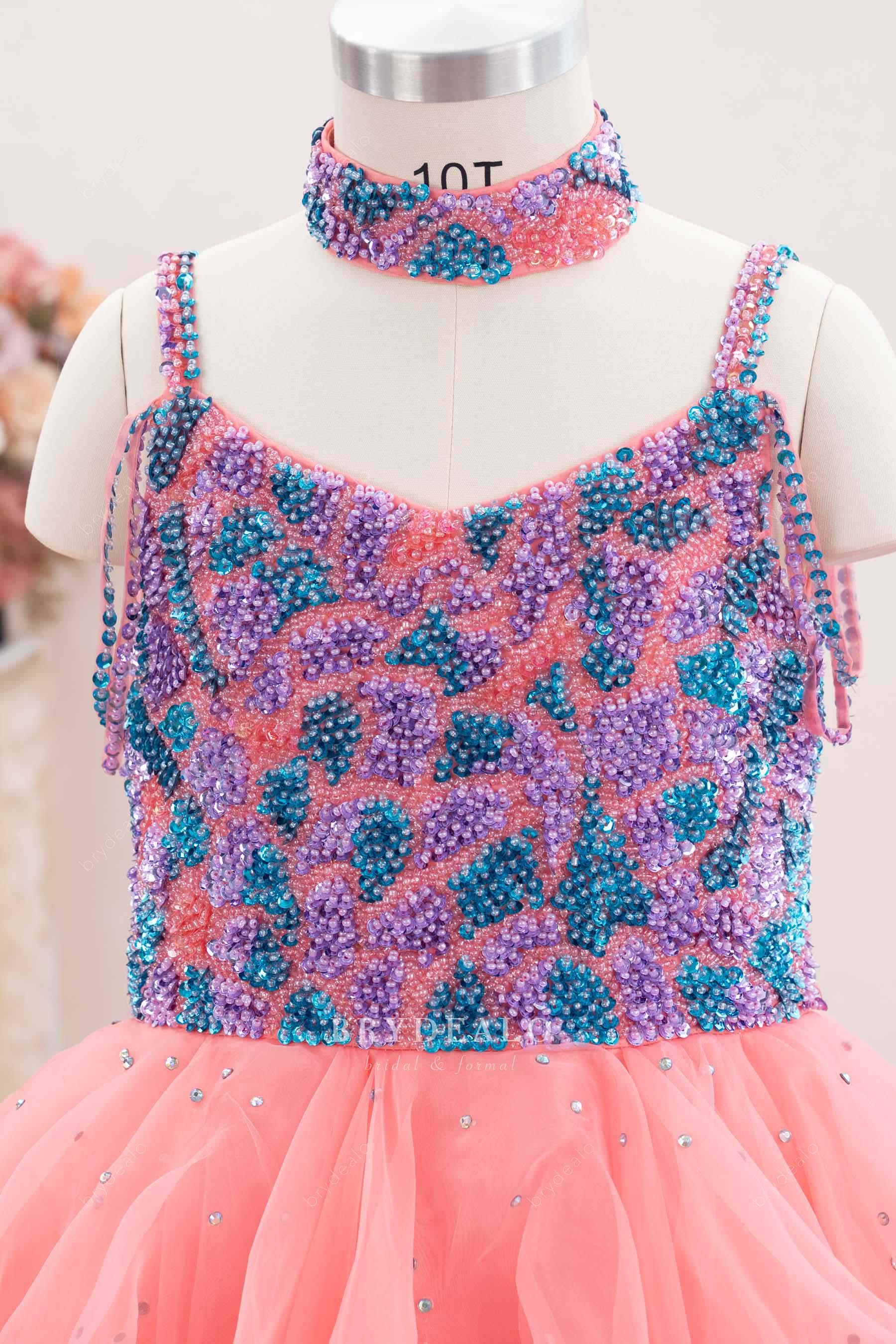 luxury beaded straps kids special occasion dress
