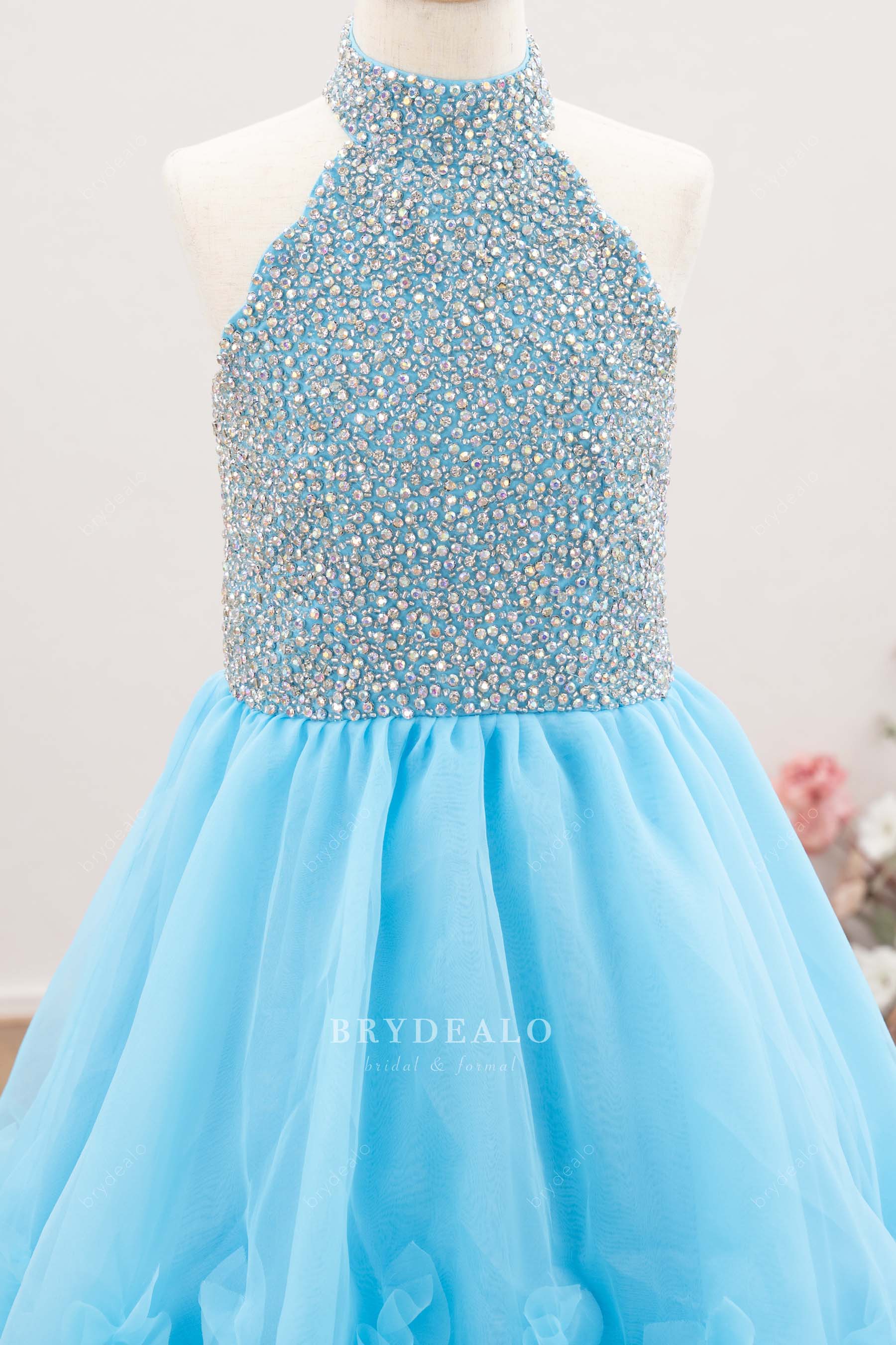 luxury rhinestone junior pageant dress