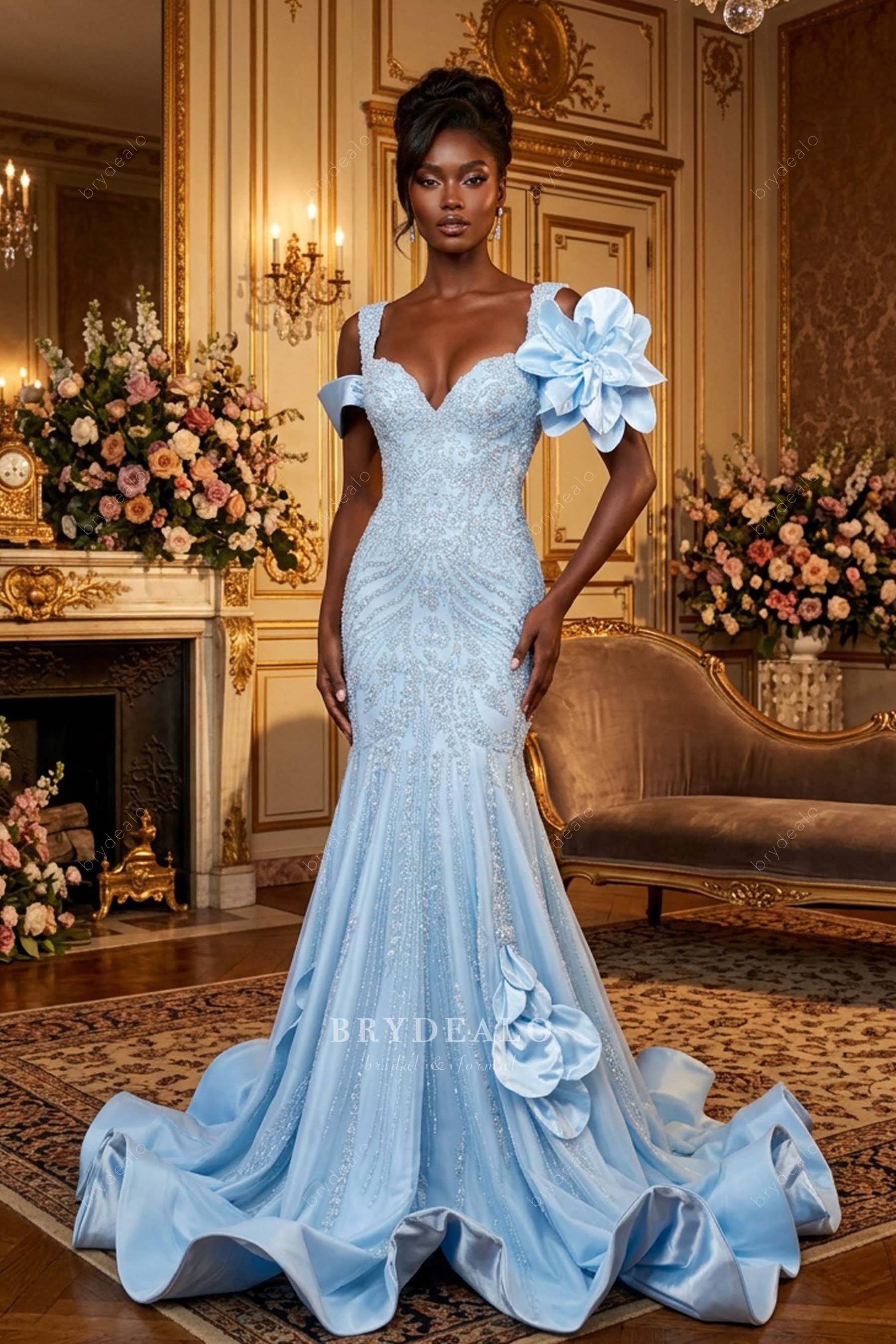 blue prom dresses mermaid Jovani JVN07398 Size 6 Navy Lace Dress Formal Pageant Gow Glass Slipper Formals length sweep train Glorious Royal Blue Lace Sleeveless