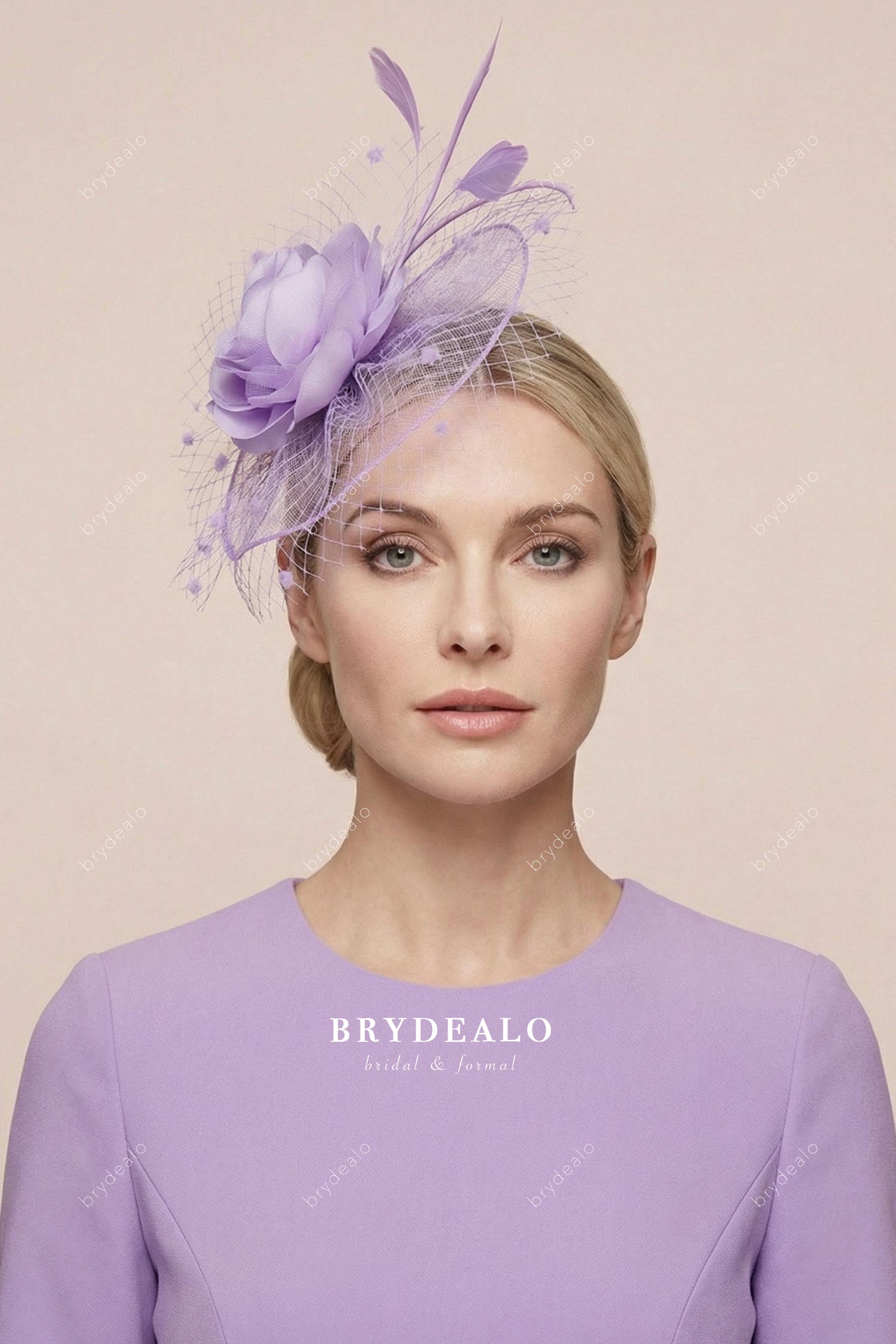 mesh flower wedding hat