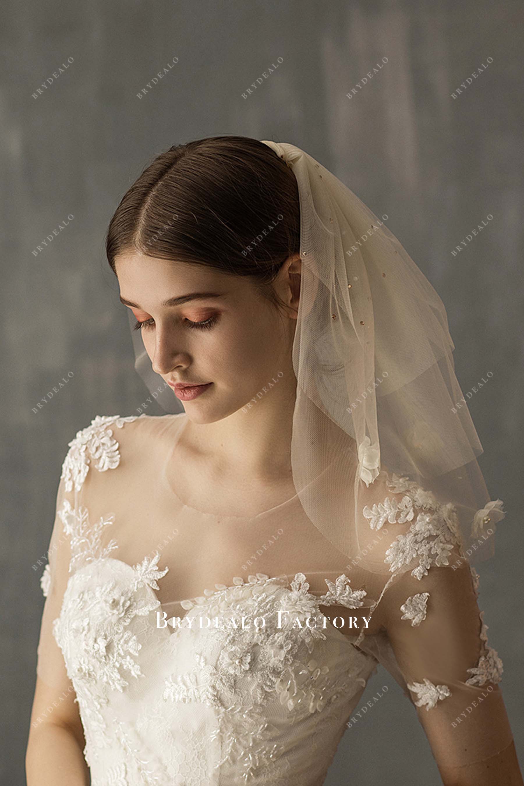 multi layered tulle bridal veil