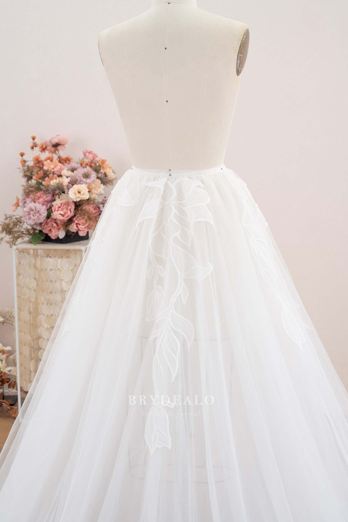 natural waist bridal overskirt