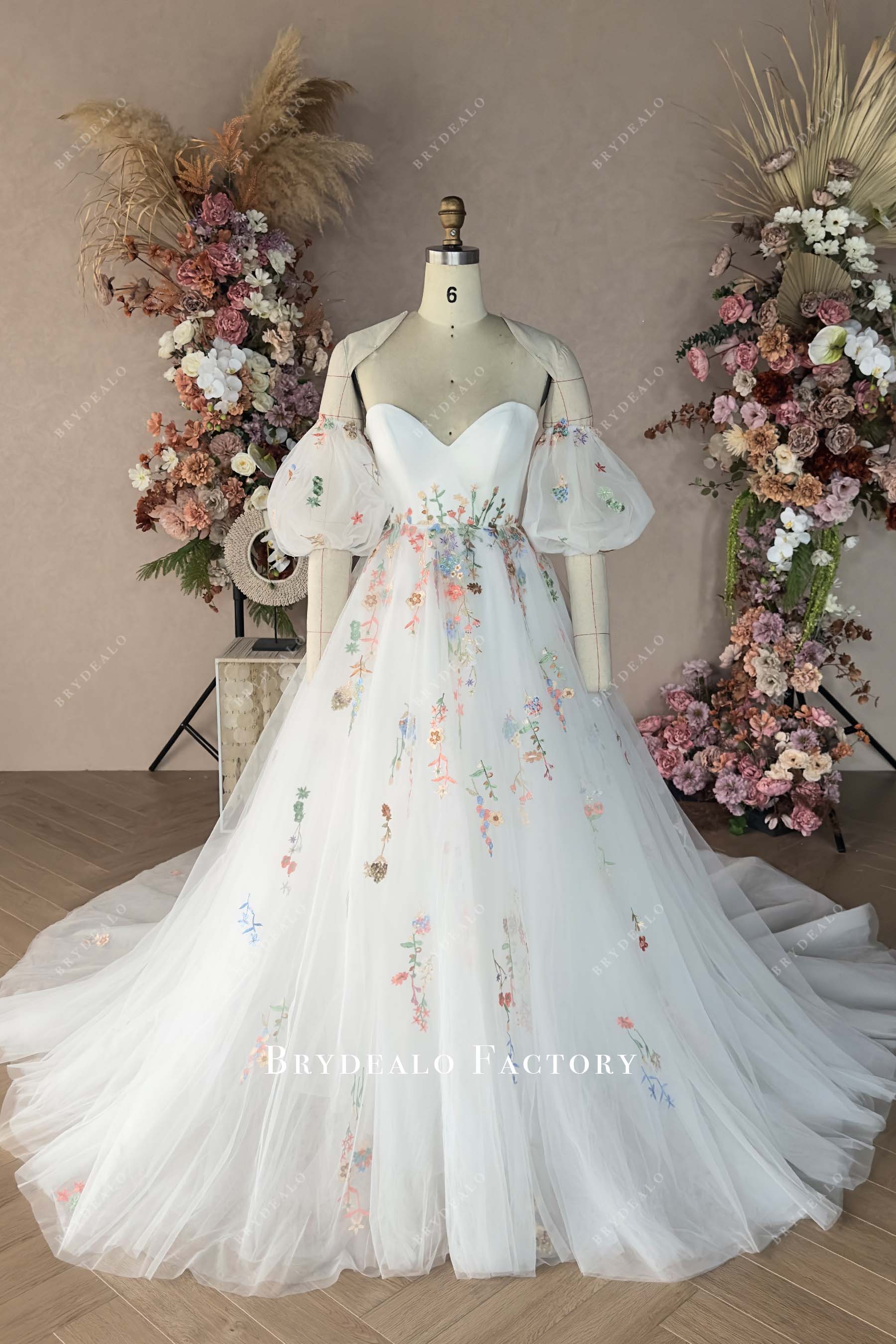 off shoulder overskirt wedding dress