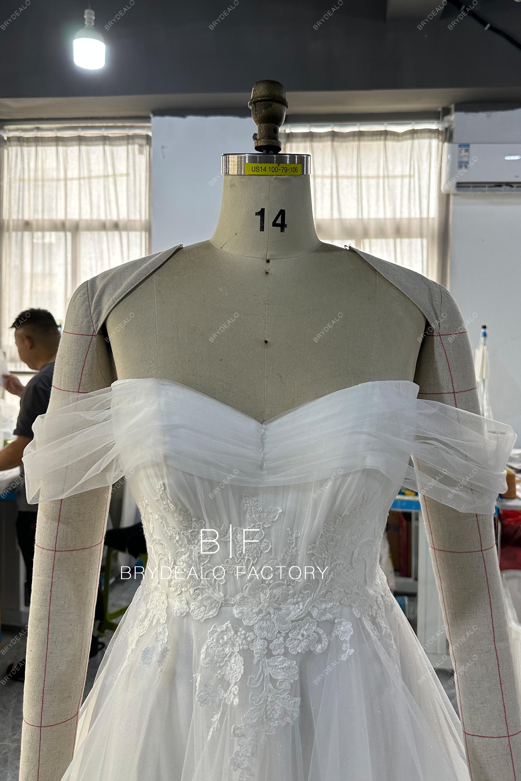 off shoulder sweetheart neck ruched bridal dress