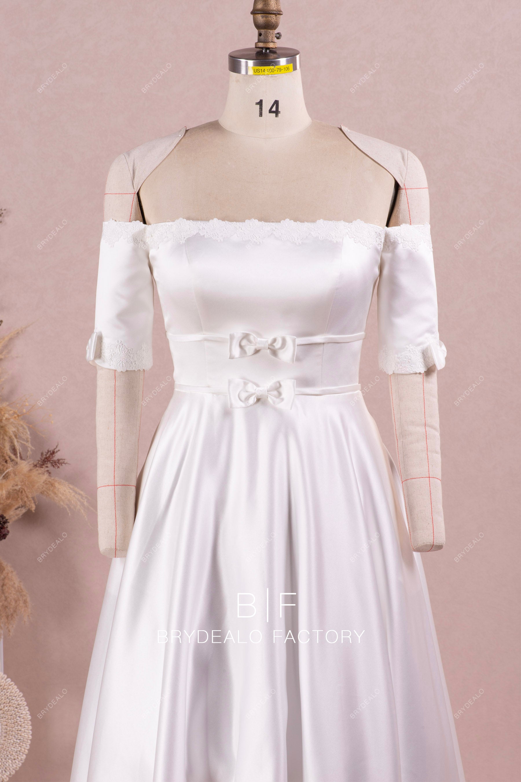 off shoulder sleeve wedding dress