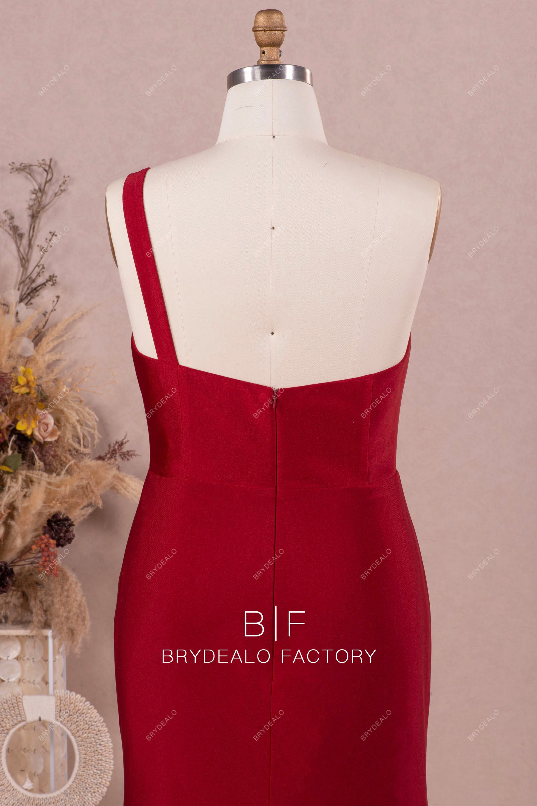 one shoulder jersey bridesmaid dress