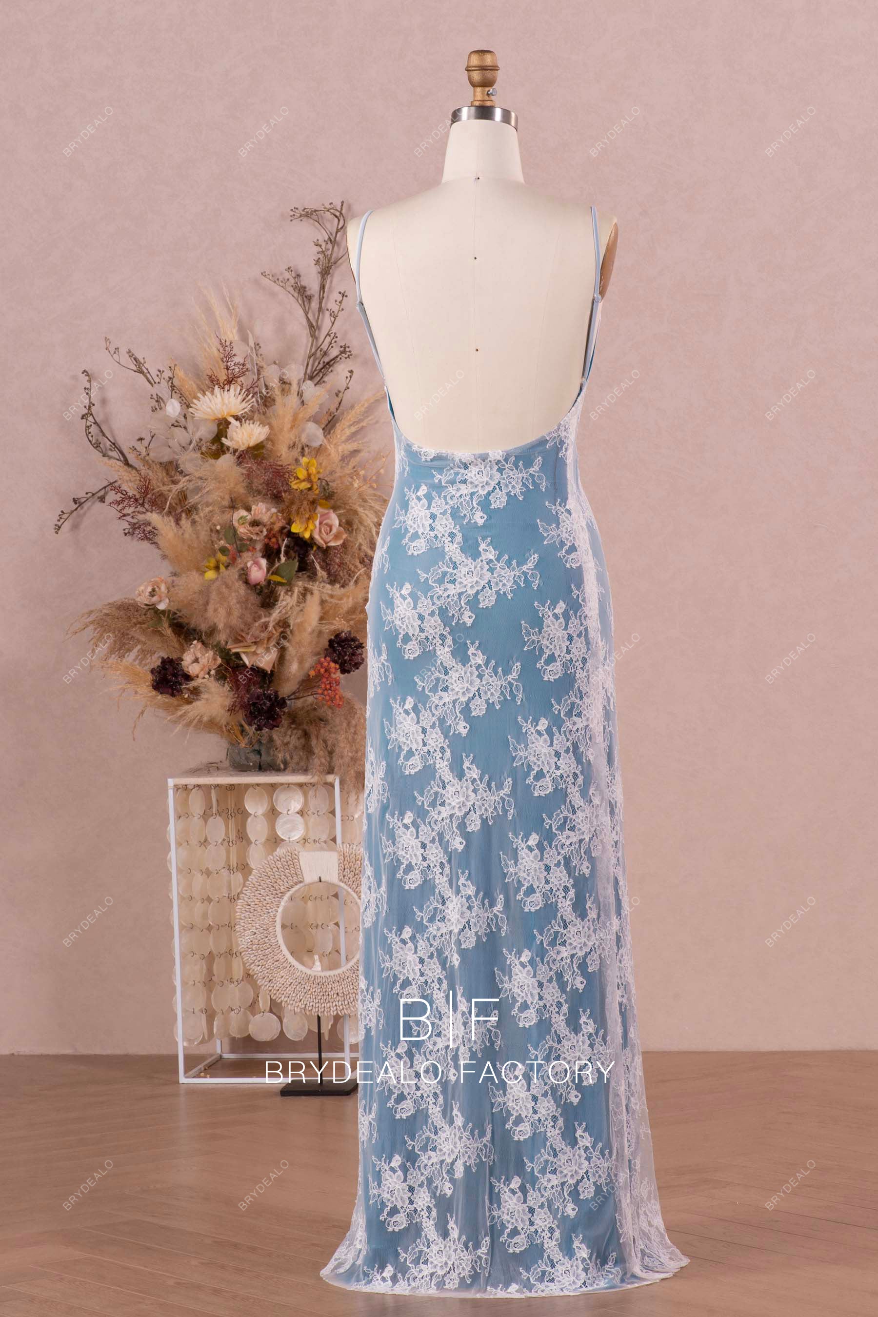 open back sheath lace bridal slip dress
