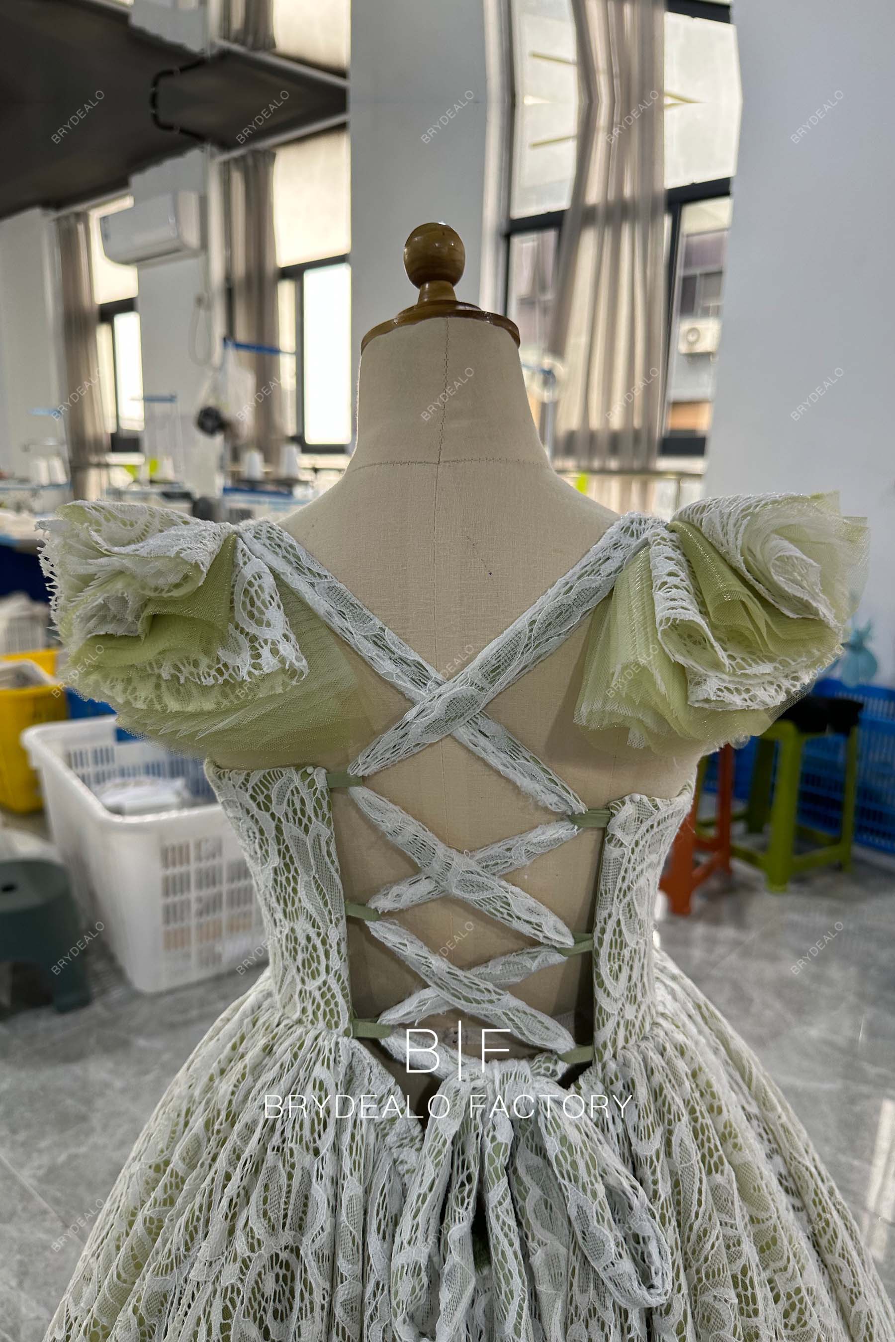 open lace up back flower girl dress online