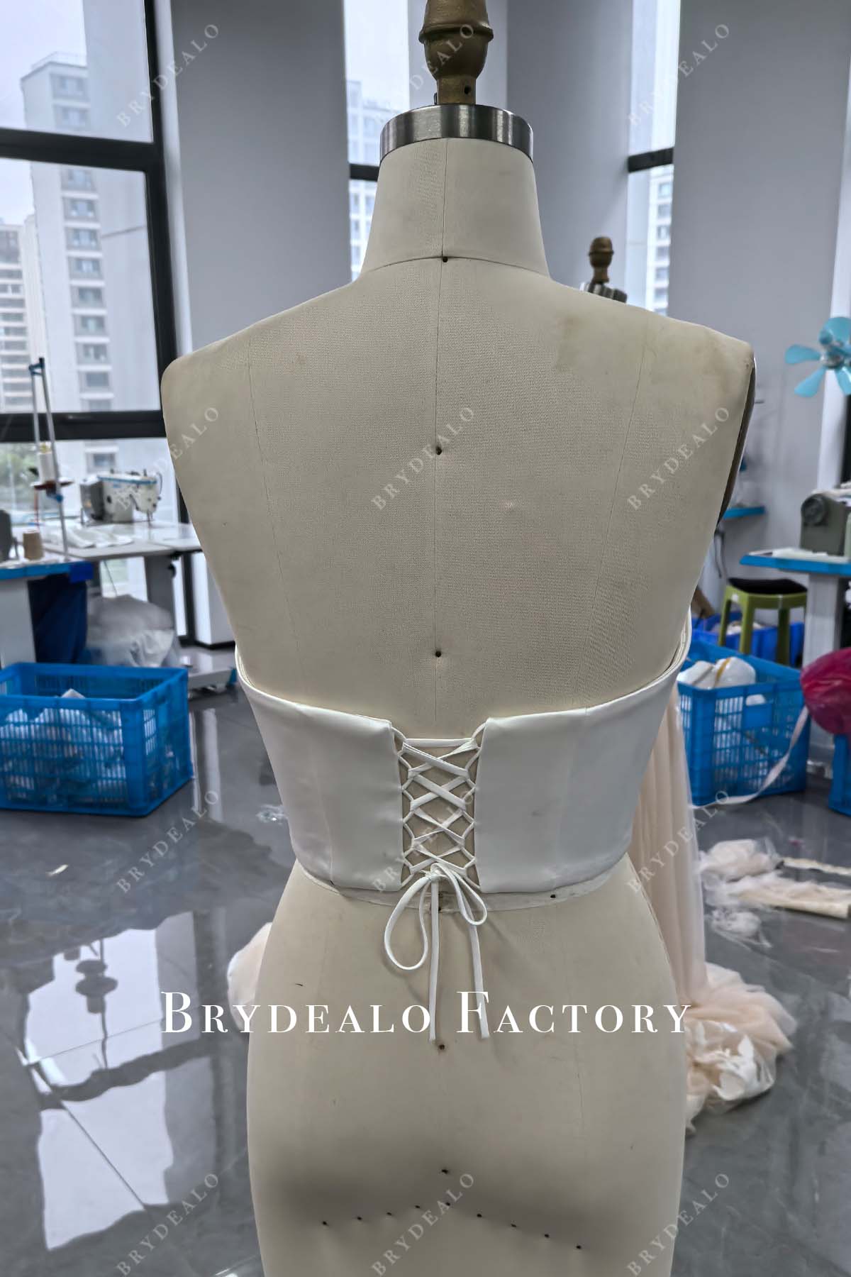 open lace up back satin corset top