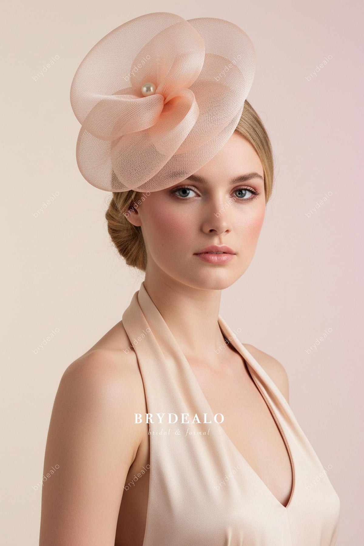 Women\'s Peach Fabric Floral Headband Beige Leaf - Spring Headband Collection 2026, Buttery-Soft  main image 4