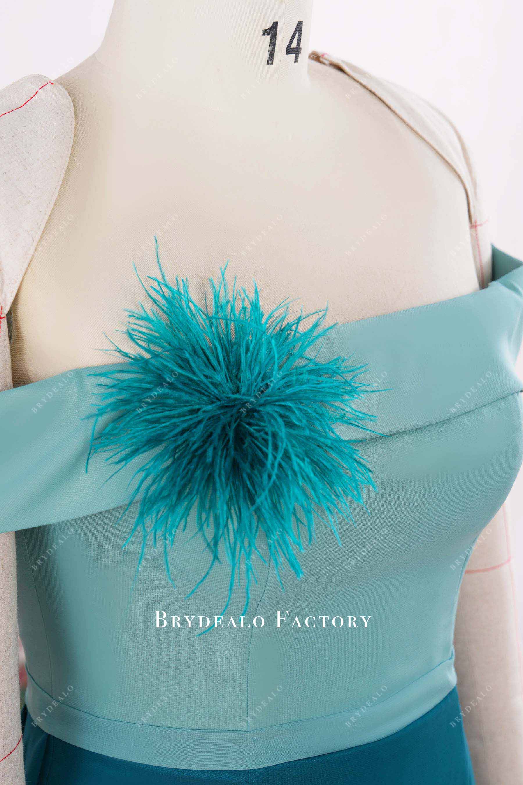 peacock feather brooch formal dress