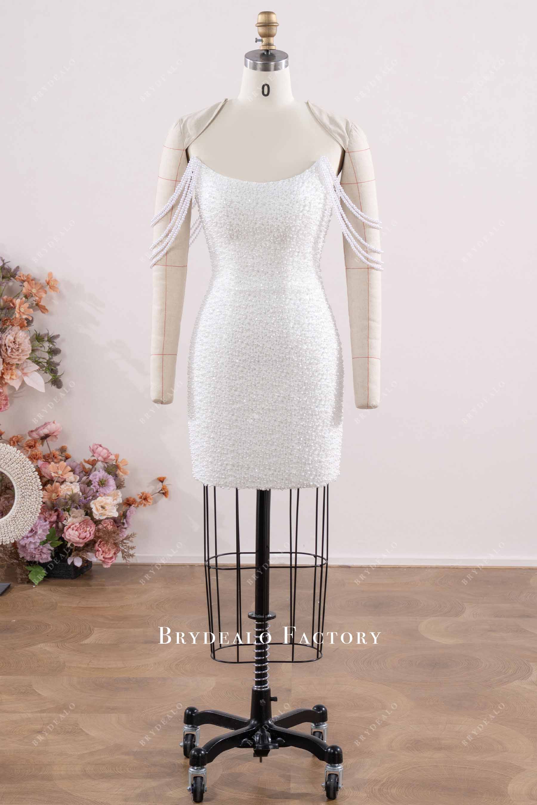 pearl chain pearl bridal dress