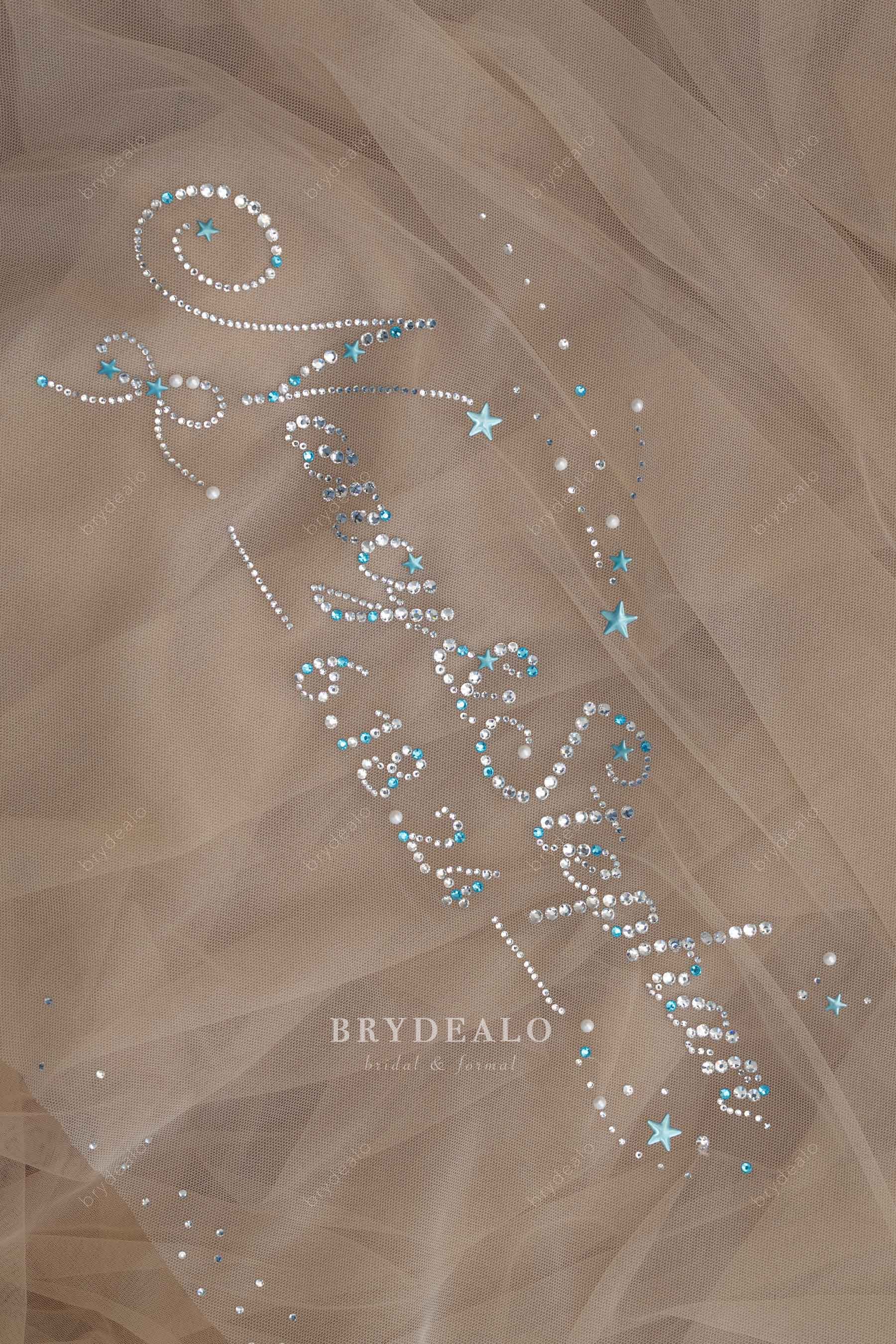 personalized rhinestone wedding veil