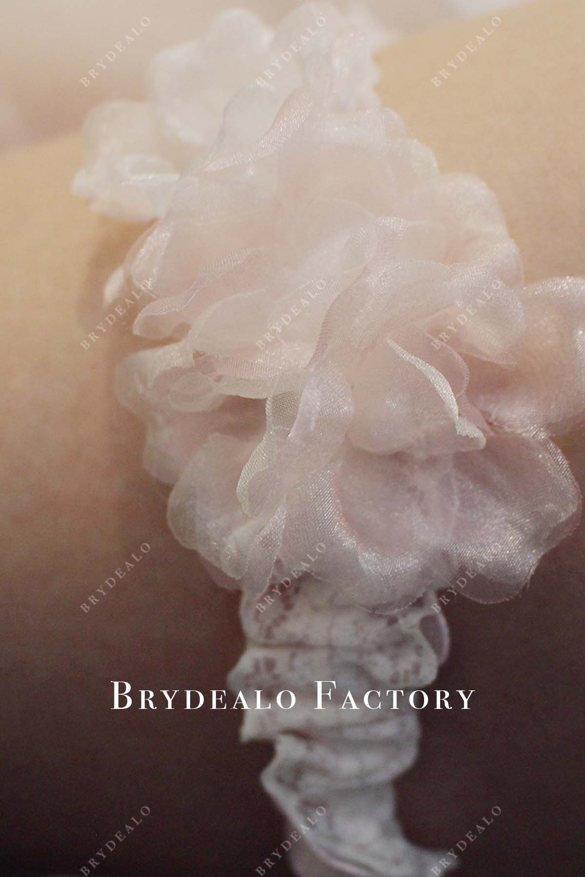 pink flower wedding garter