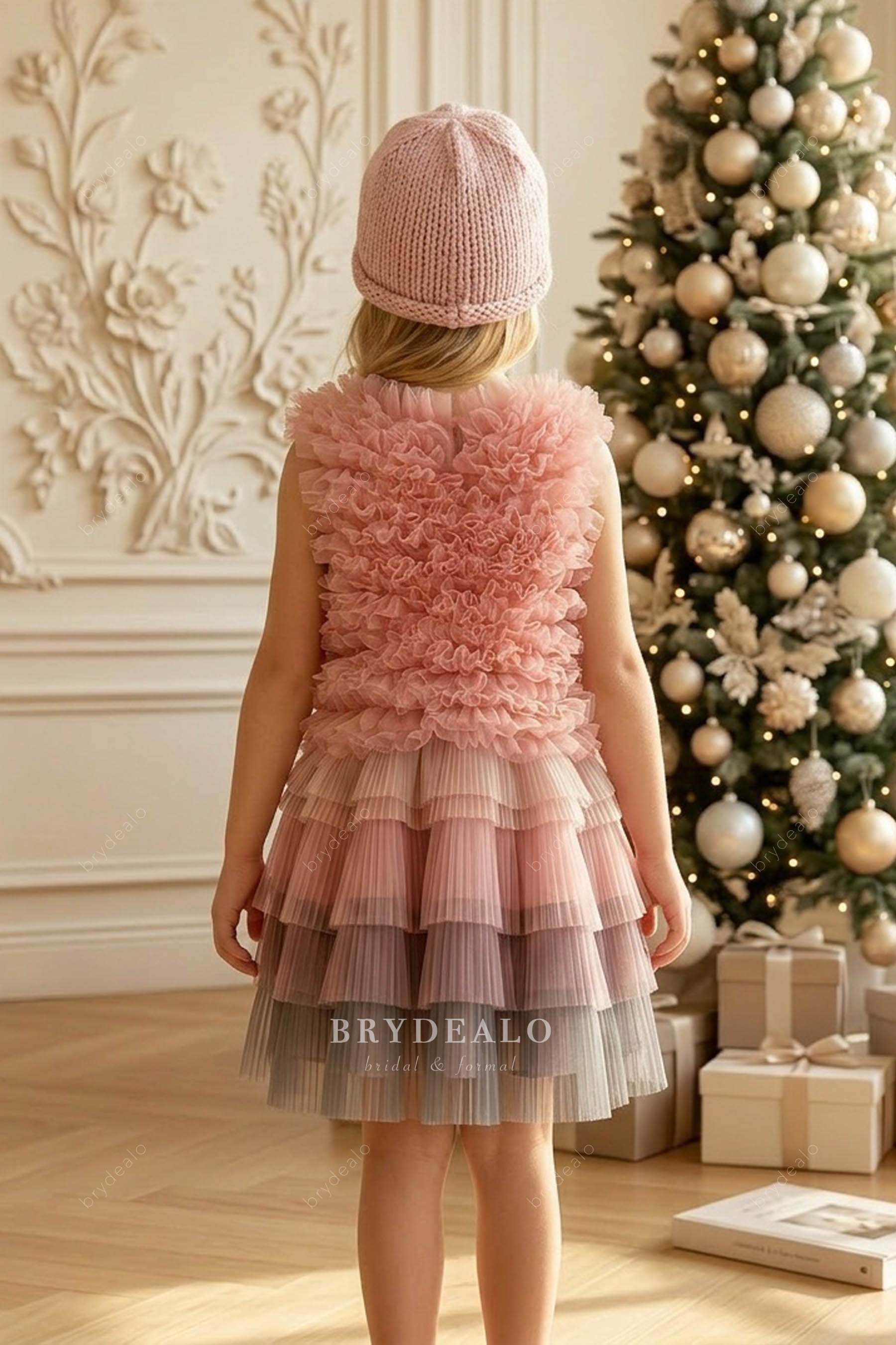 pink sleeveless two-piece kids dress