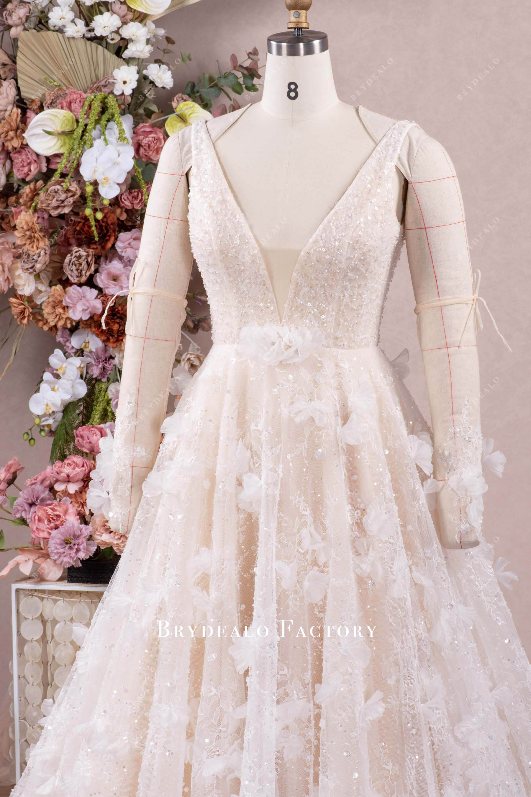 Luxury Bloom Plump A-Line Wedding Dress