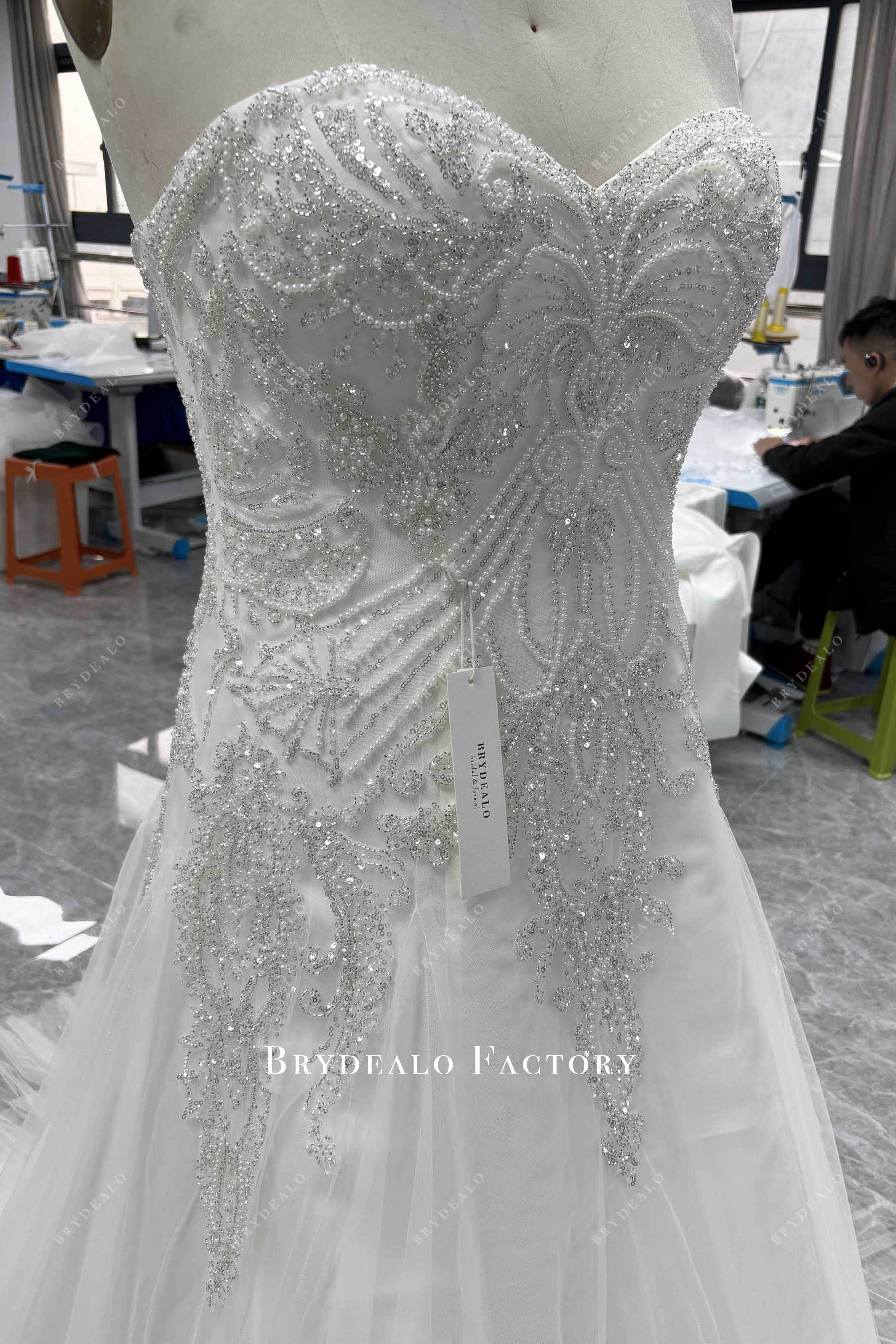 plus size beaded wedding dress