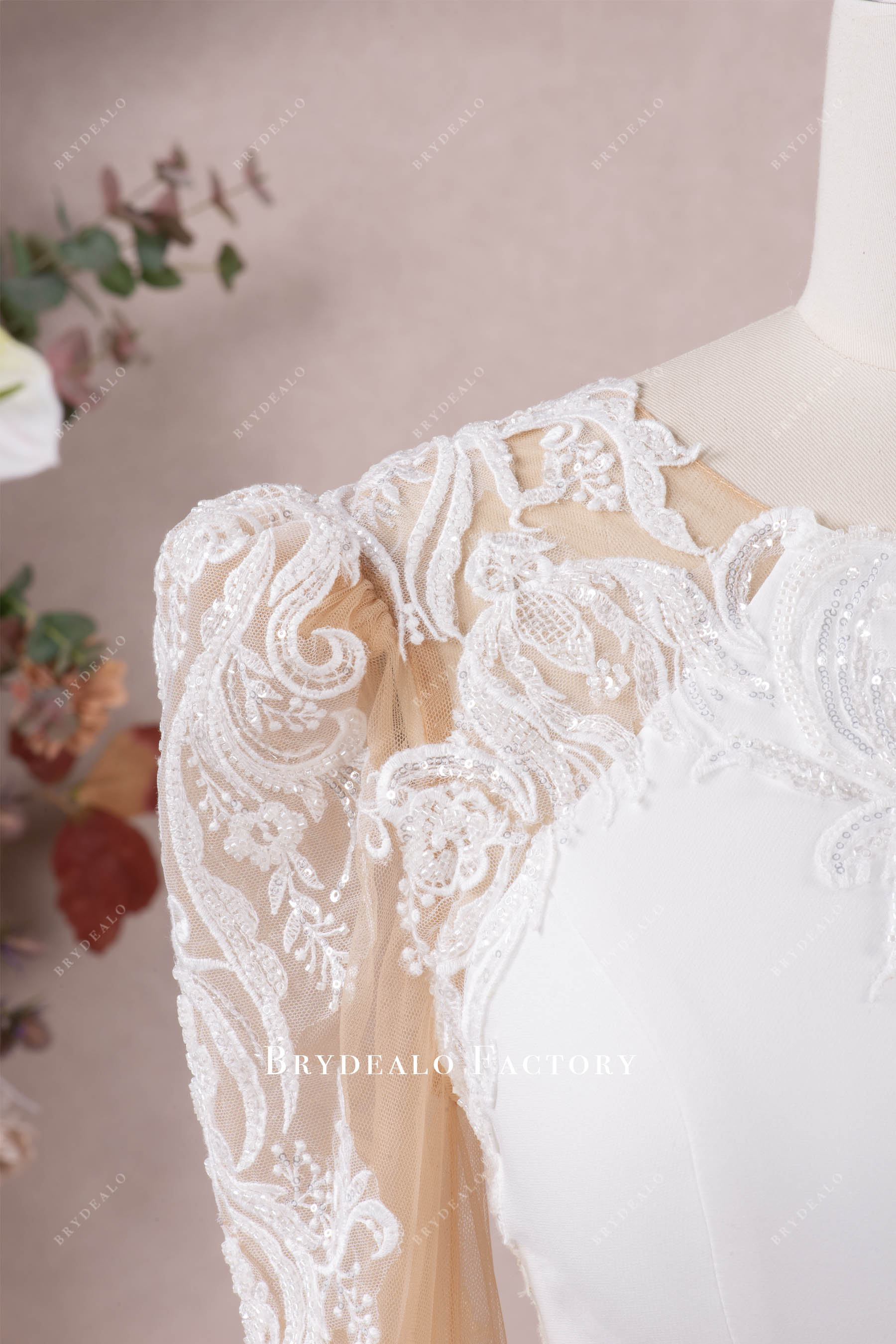 poofy long sleeve wedding dress