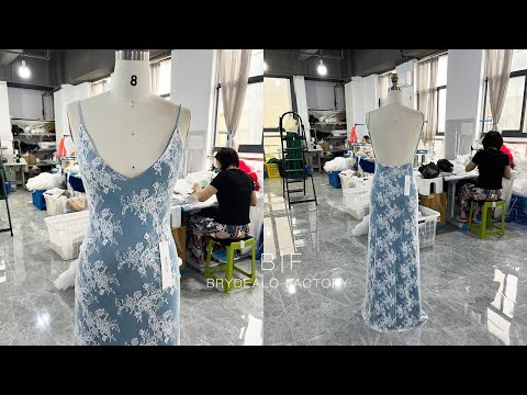 wholesale peacock flower lace open back bridal slip dress