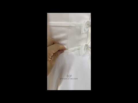 wholesale hilo off shoulder pockets satin wedding dress