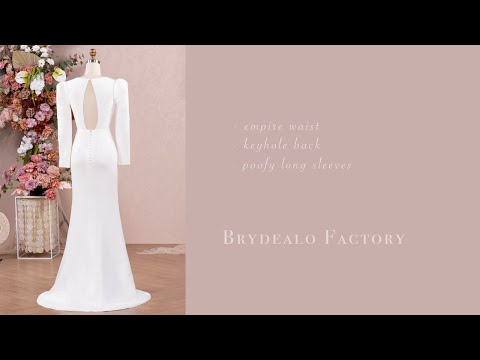 elegant empire keyhole back crepe wedding dress